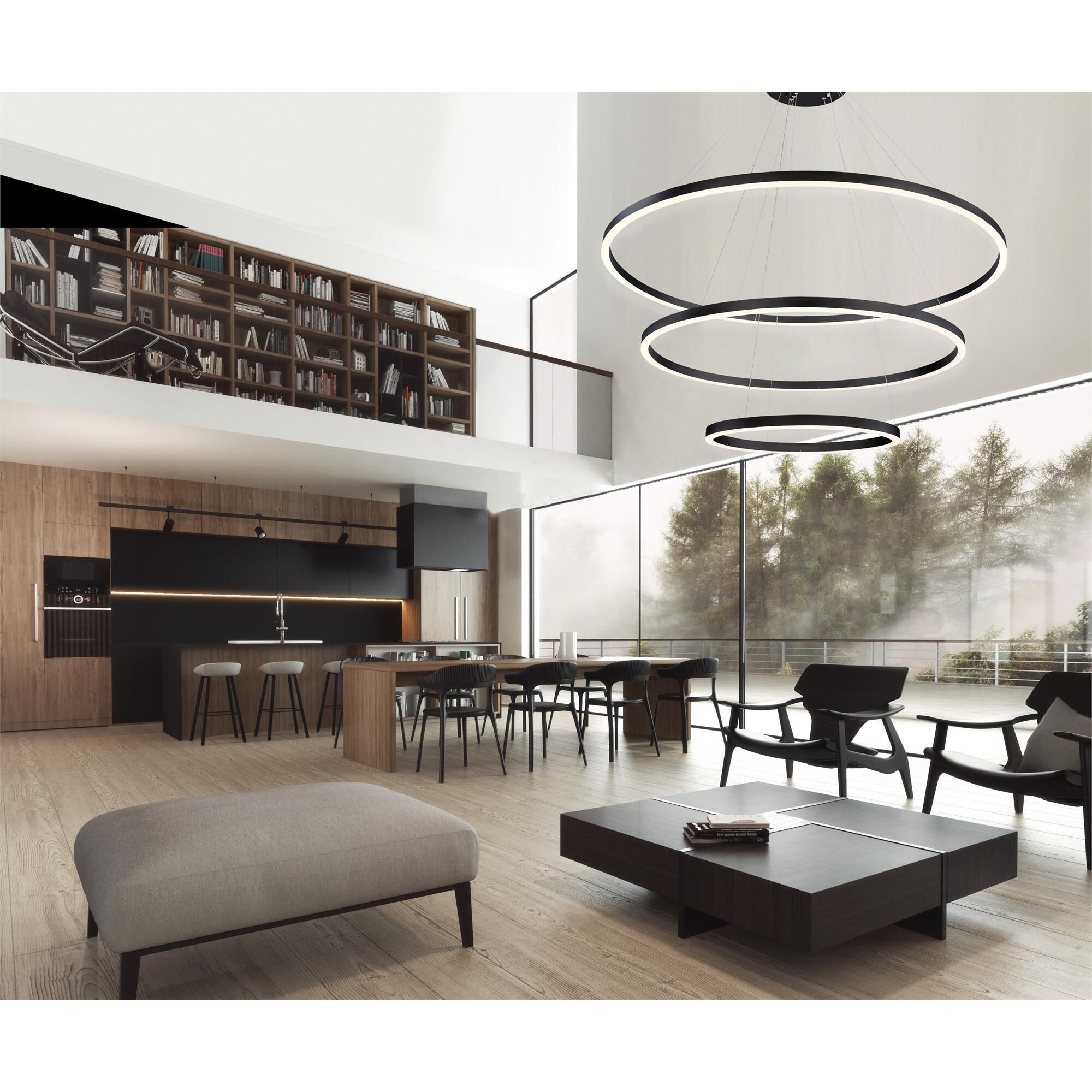 Shown in Matte Black finish and Opal White Acrylic shade and White accent