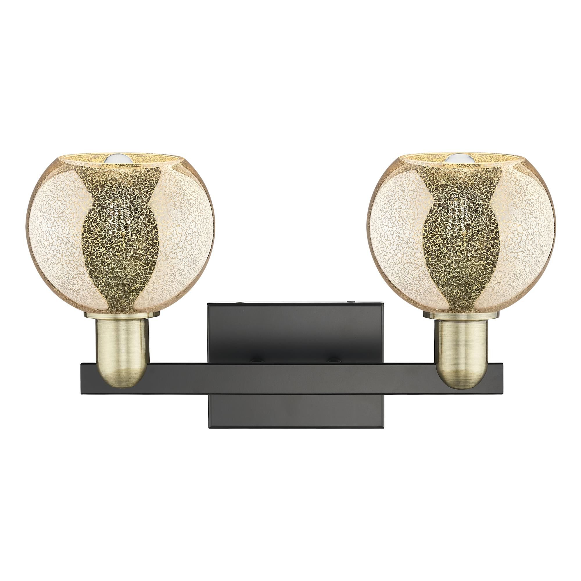 Shown in Black Antique Brass finish and Mercury glass