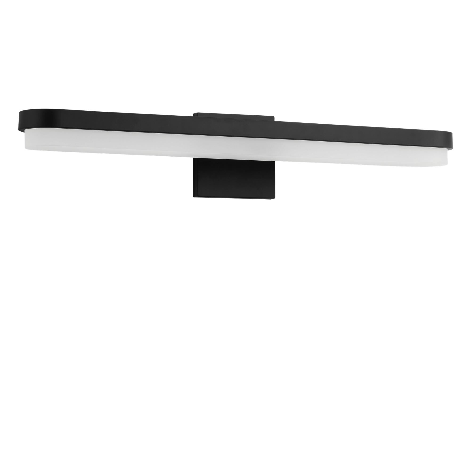 Shown in Midnight Black finish and Matte Frosted Acrylic Panels shade