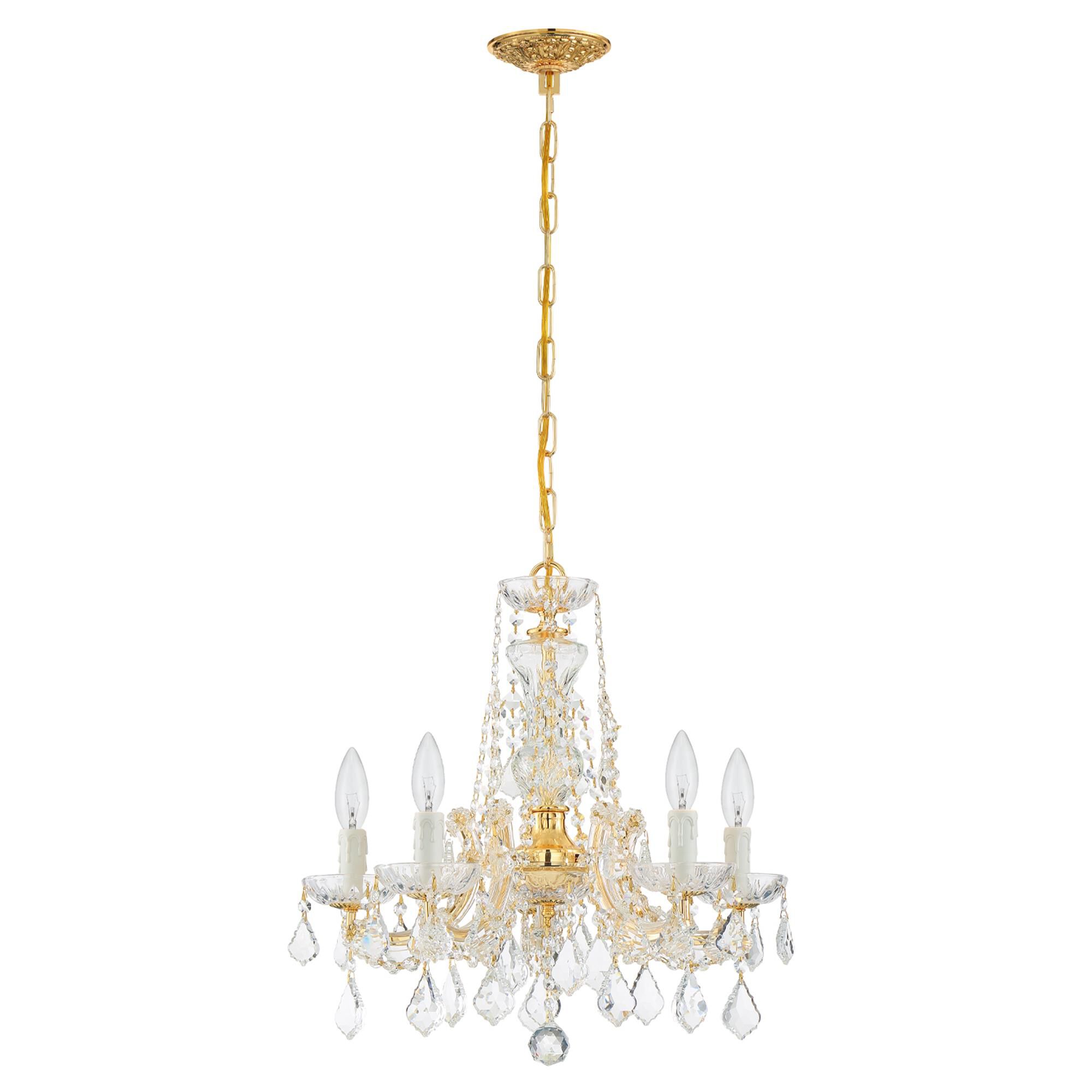 Shown in Gold finish and Hand Cut Crystal crystal