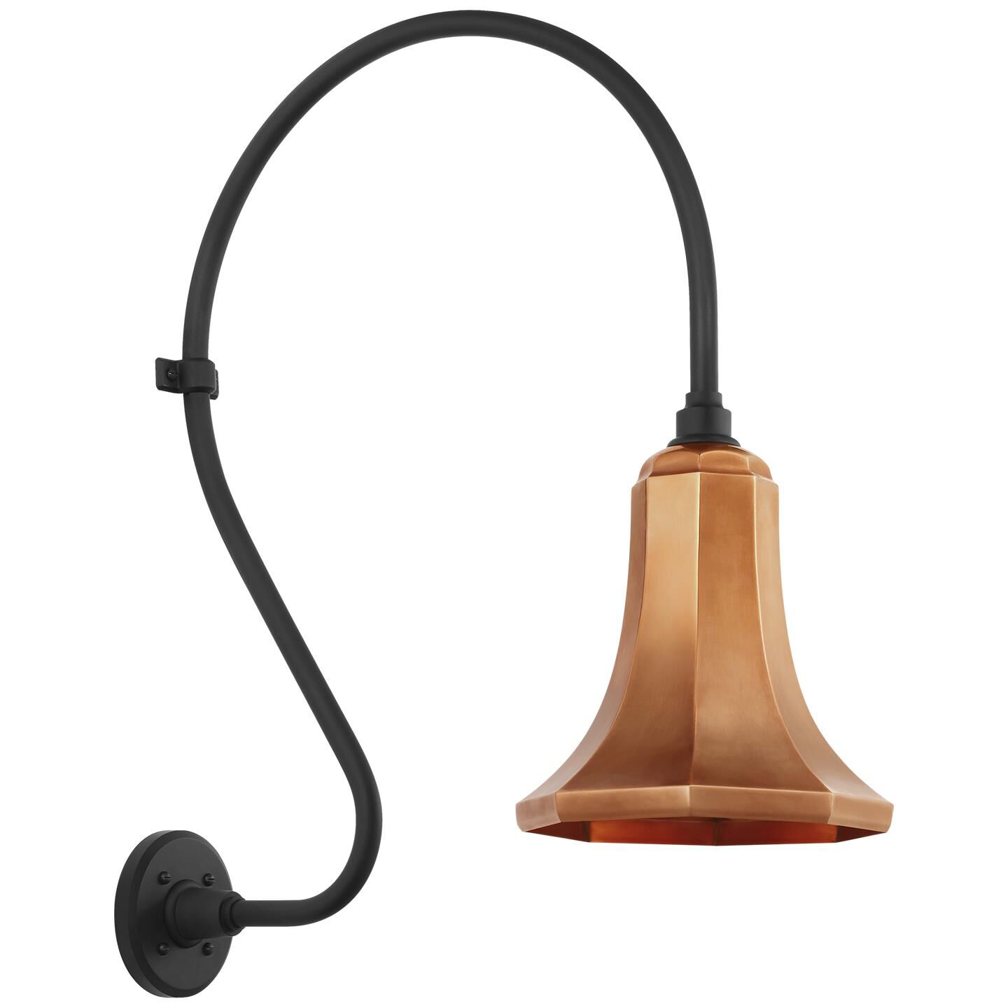 Shown in Matte Black finish and Copper shade