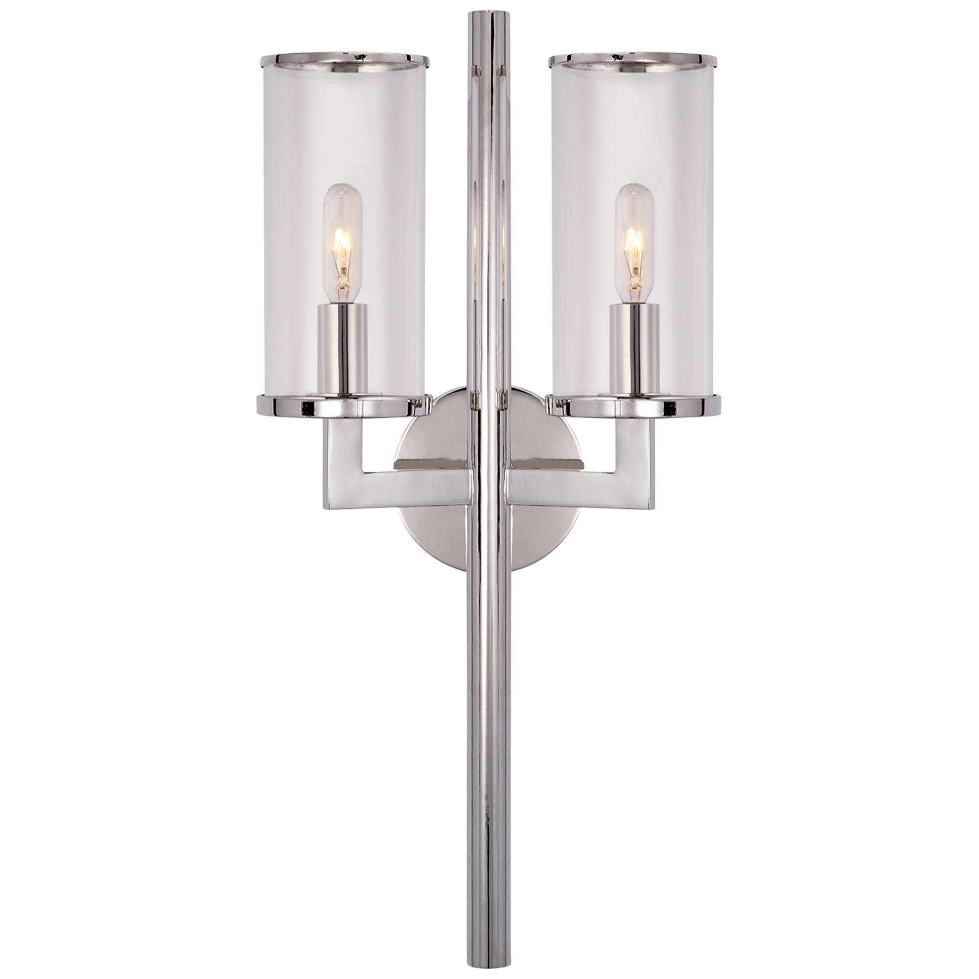 Shown in Polished Nickel finish and Clear glass