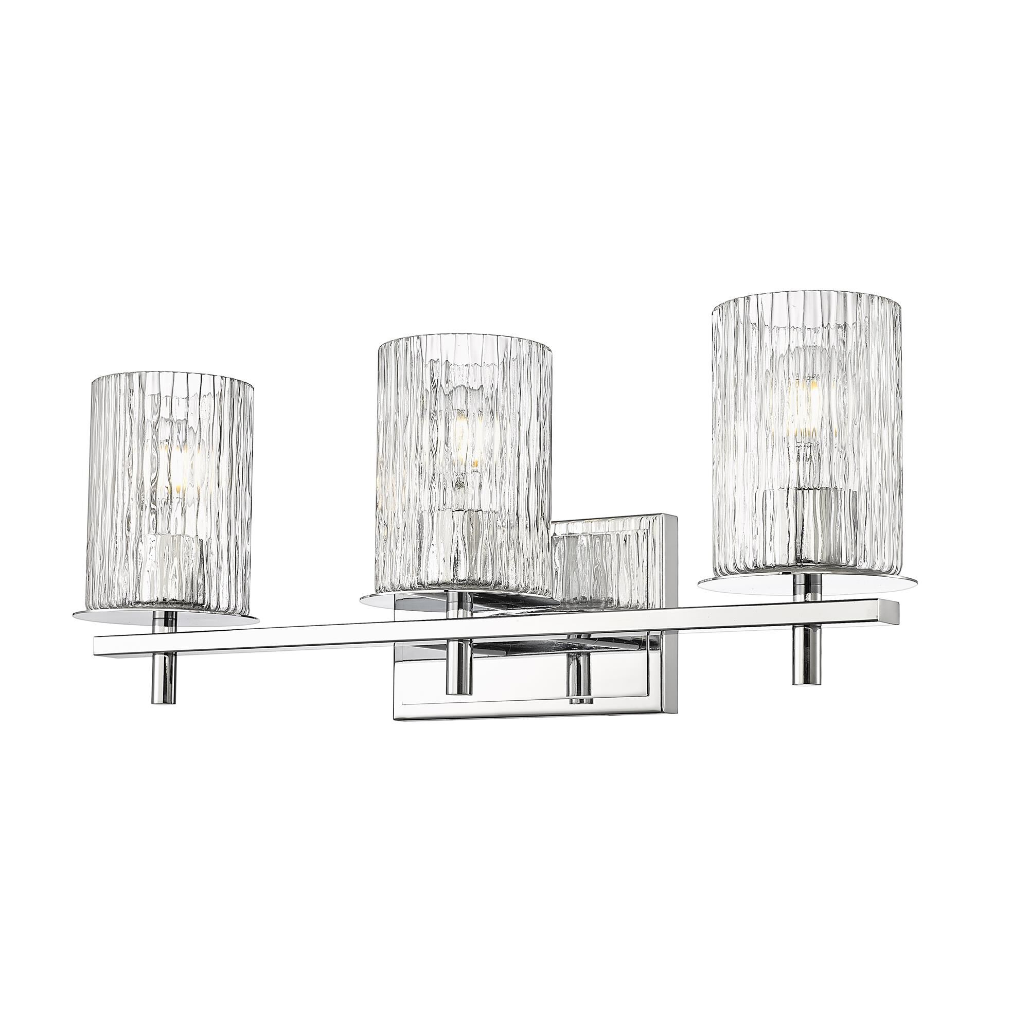 Shown in Chrome finish and Clear + Etched Opal glass and Clear + Etched Opal shade