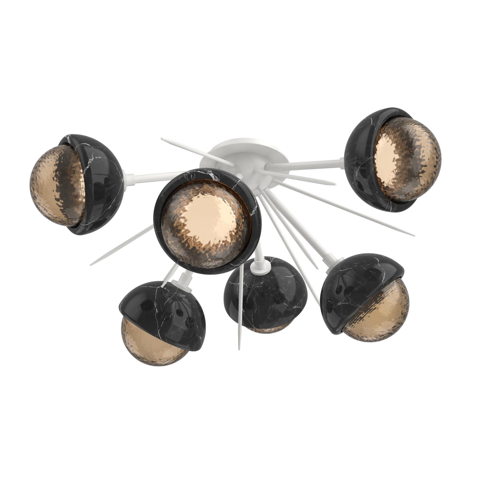 Shown in Salt White finish and Bronze glass and Black Marble accent