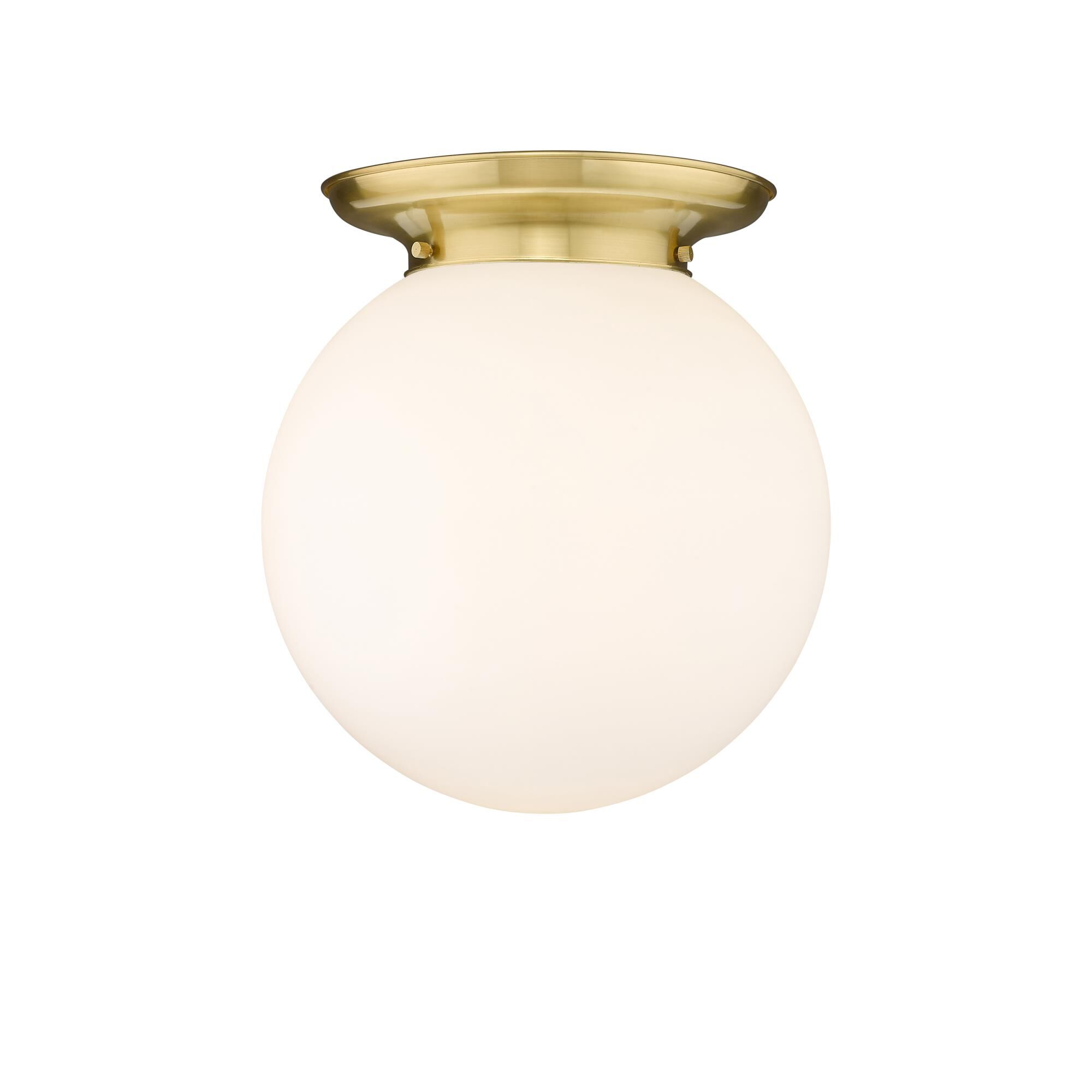 Shown in Satin Gold finish and Matte White glass