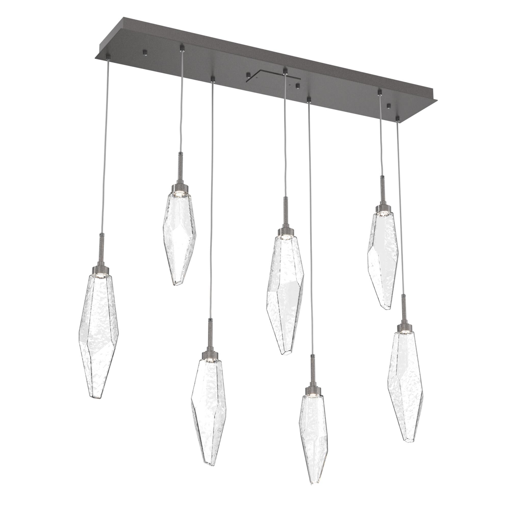 Shown in Graphite finish and Chilled Blown And Clear glass
