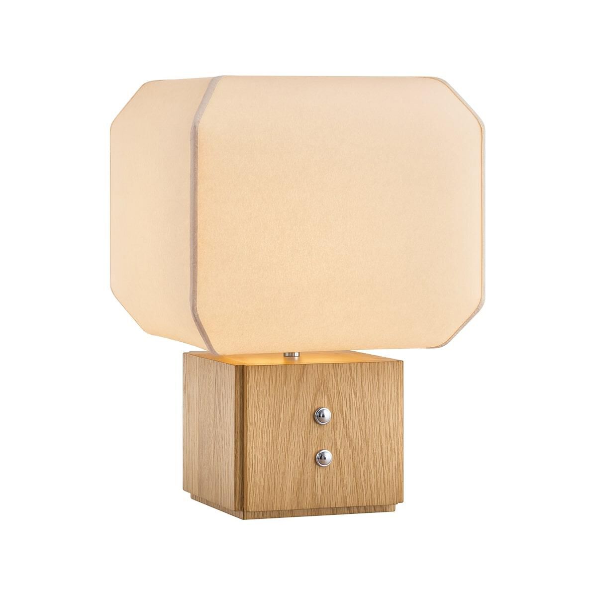 Shown in Polished Nickel finish and Handmade Paper shade