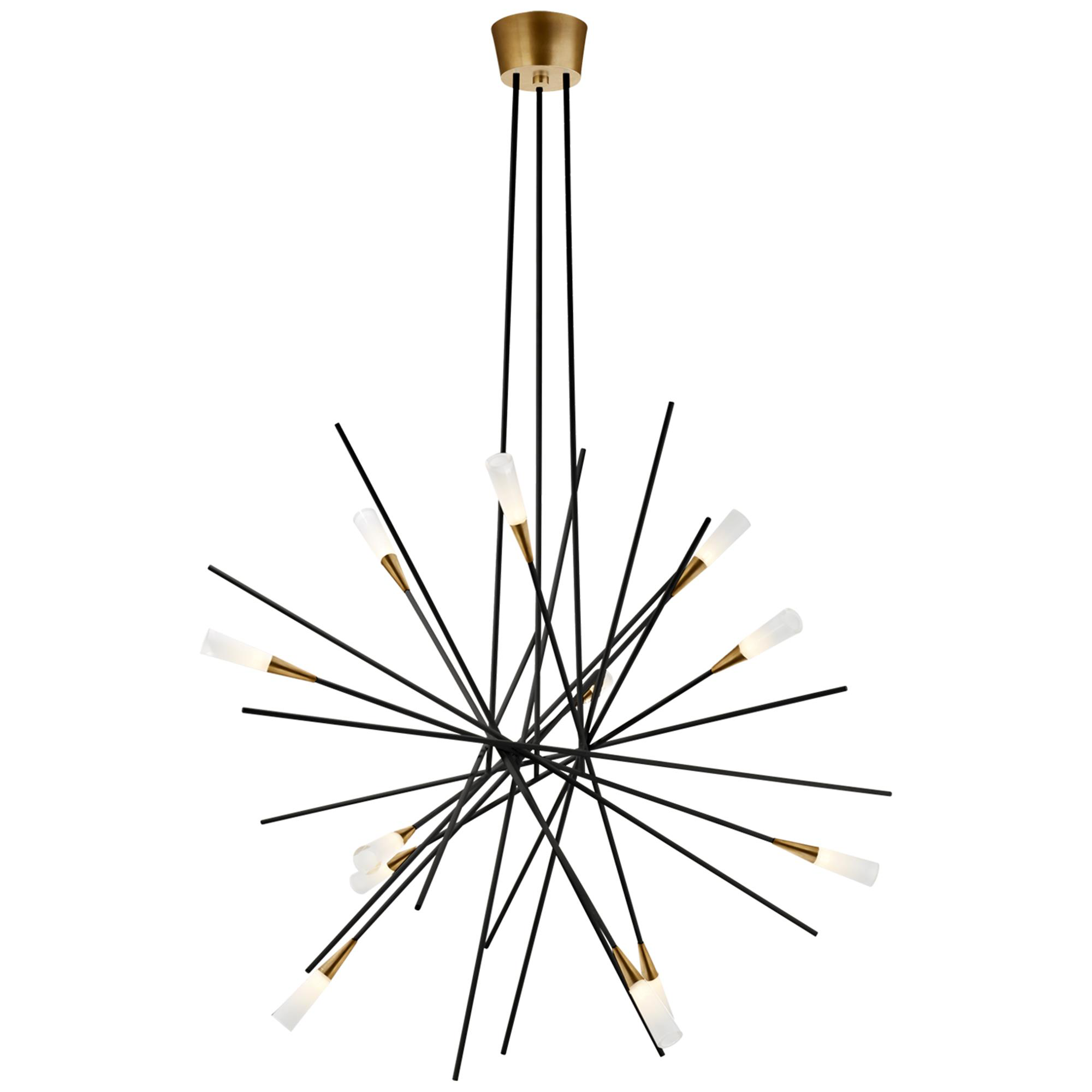 Shown in Matte Black And Antique Brass finish and No Option shade