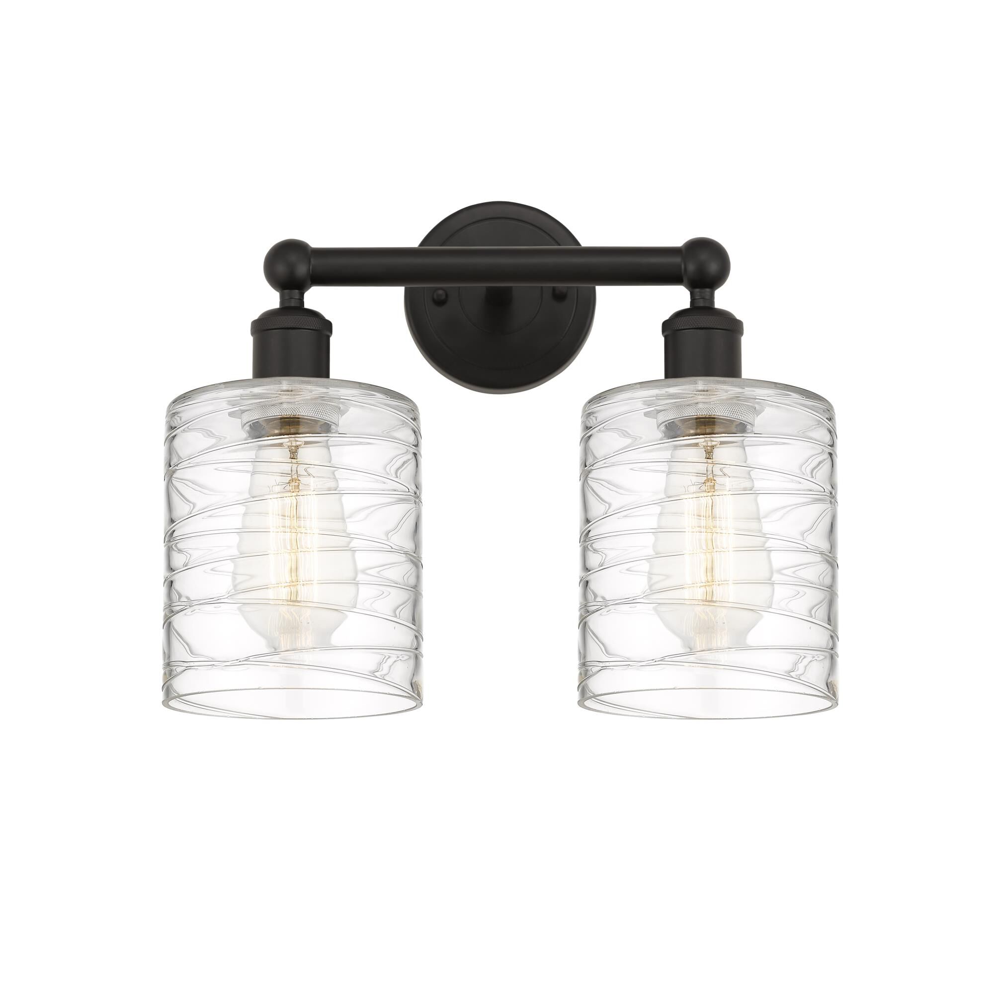 Shown in Oil Rubbed Bronze, Deco Swirl finish and Deco Swirl glass and Deco Swirl Glass shade