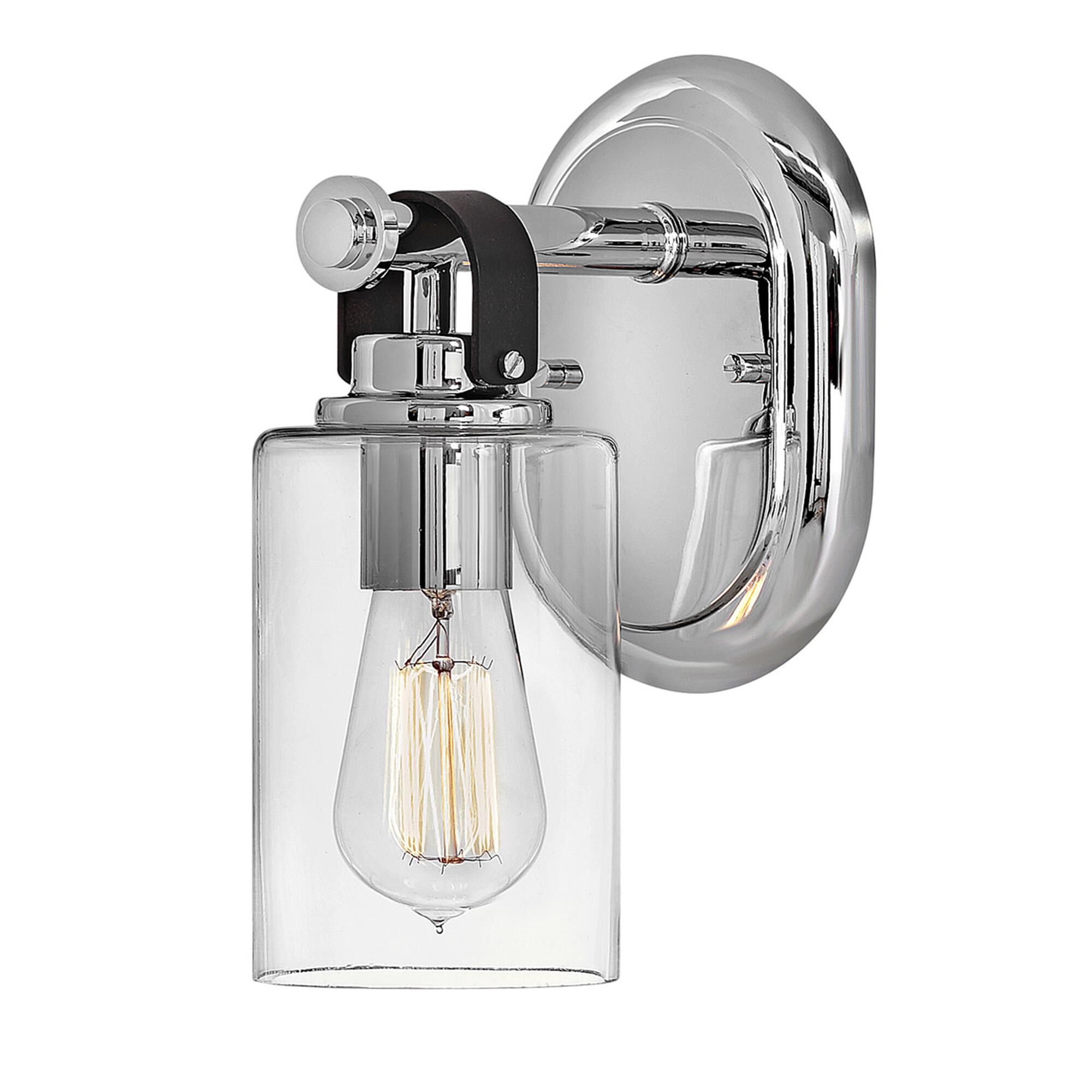 Shown in Chrome finish and Clear glass