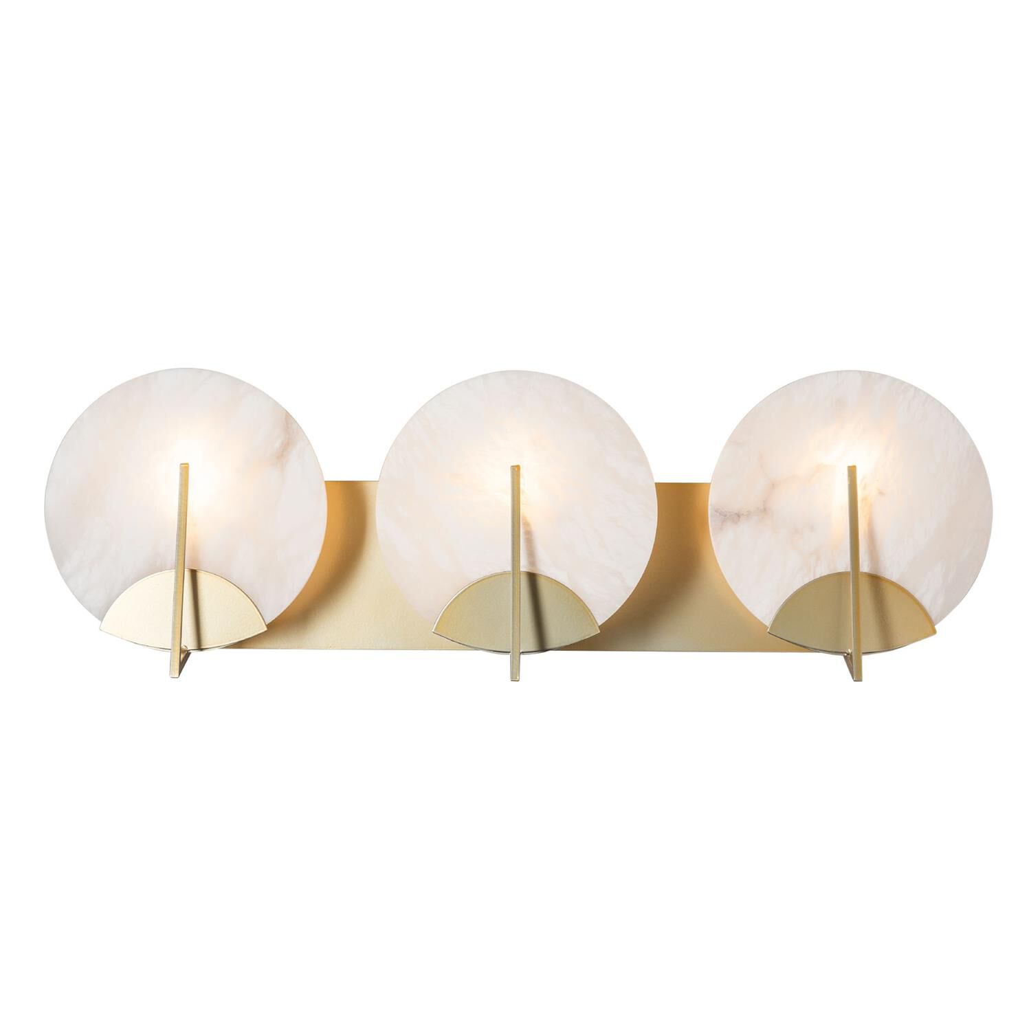 Shown in Modern Brass finish and Alabaster shade