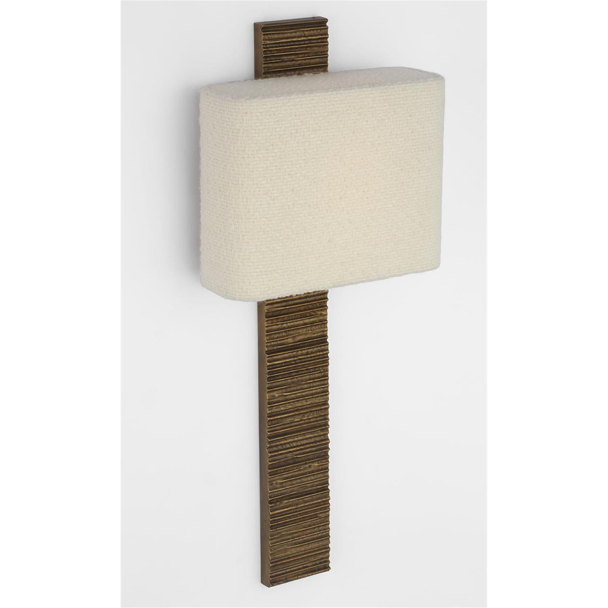 Shown in Ridged Tombac finish and Boucle Rectangle shade