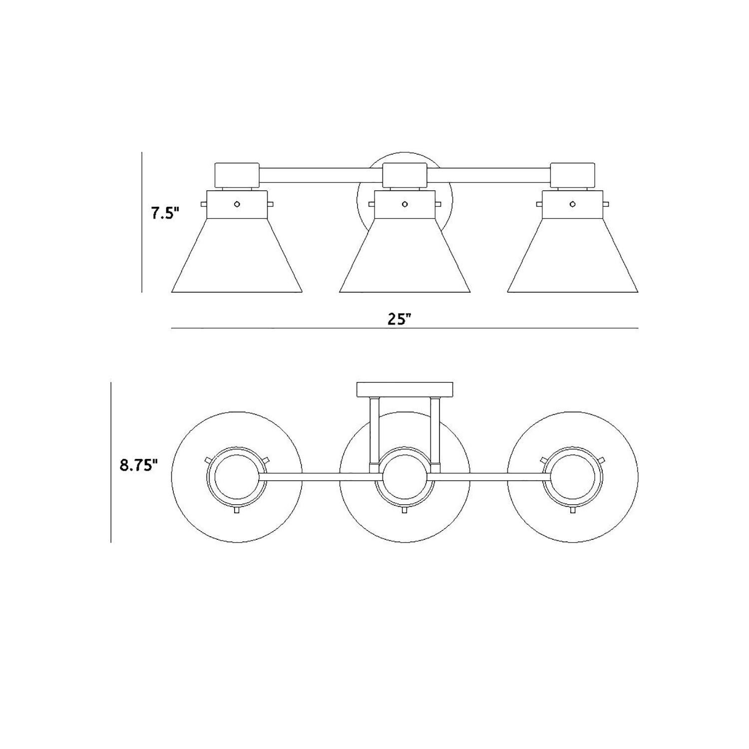 Willow Creek 25 Inch 3 Light Bath Vanity Light by Designers Fountain