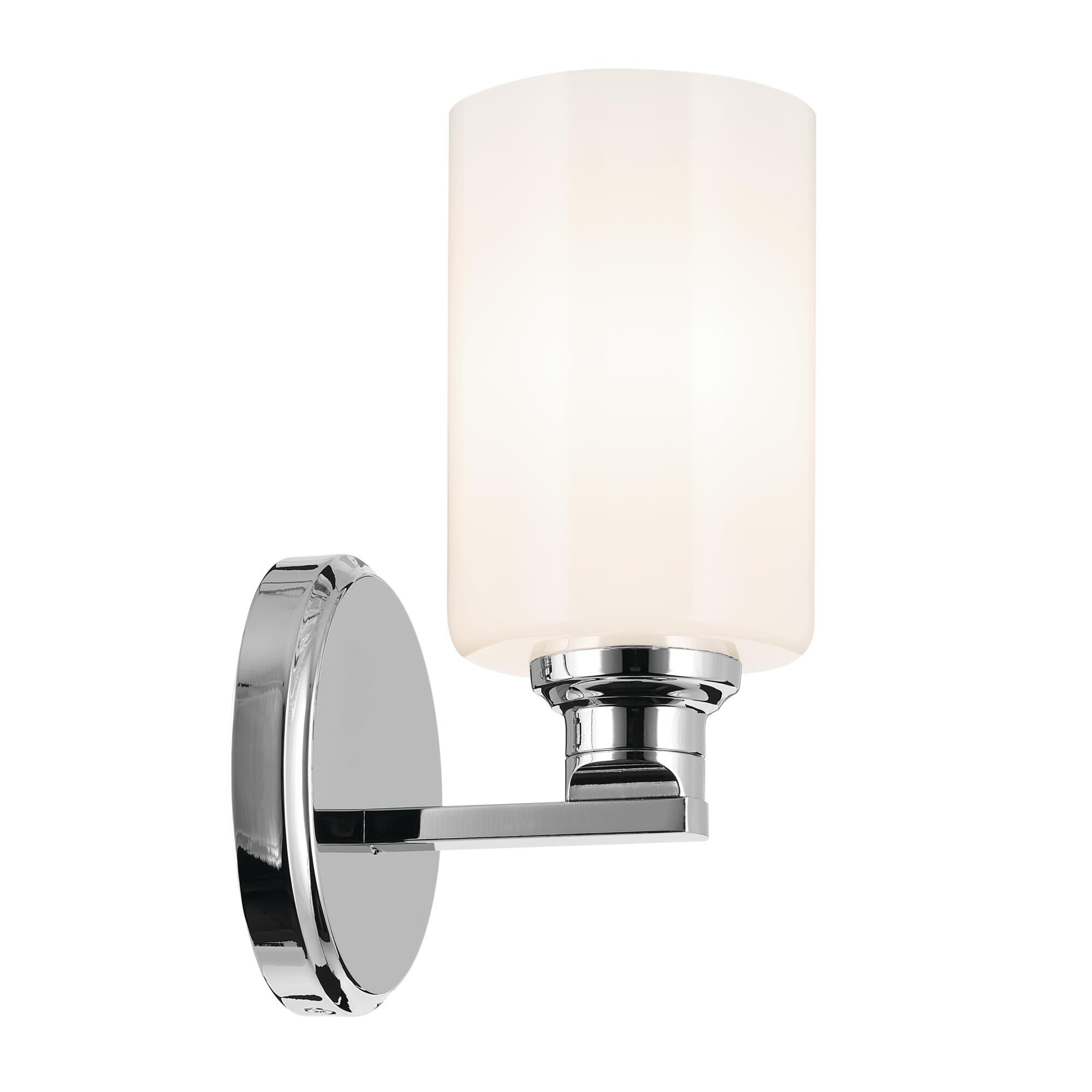 Shown in Chrome finish and Opal glass