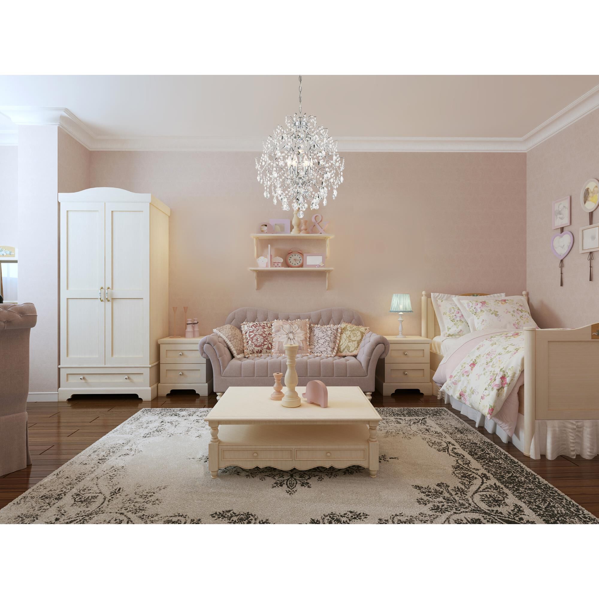 Isabella's Crown 22 Inch 6 Light Mini Chandelier by Minka Lavery