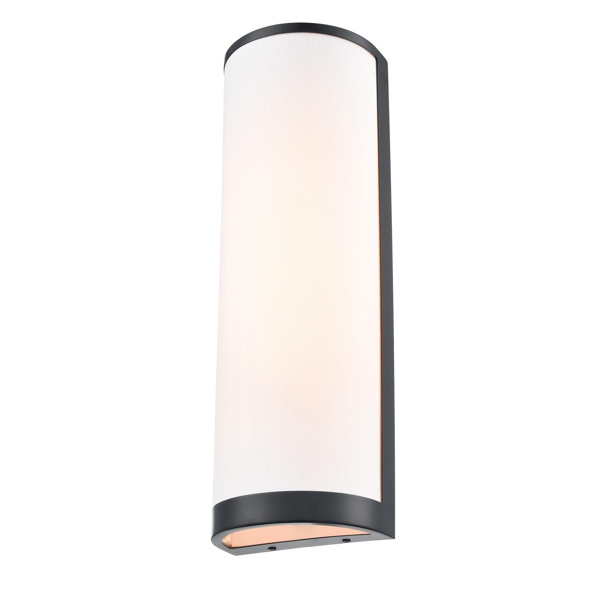 Shown in Black finish and White Fabric shade