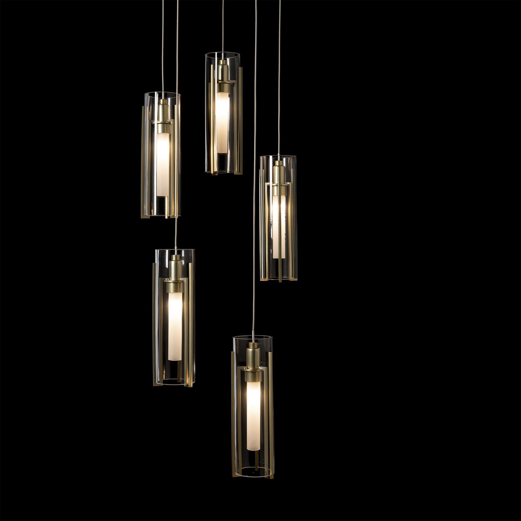 Exos Glass 14 Inch Multi Light Pendant by Hubbardton Forge