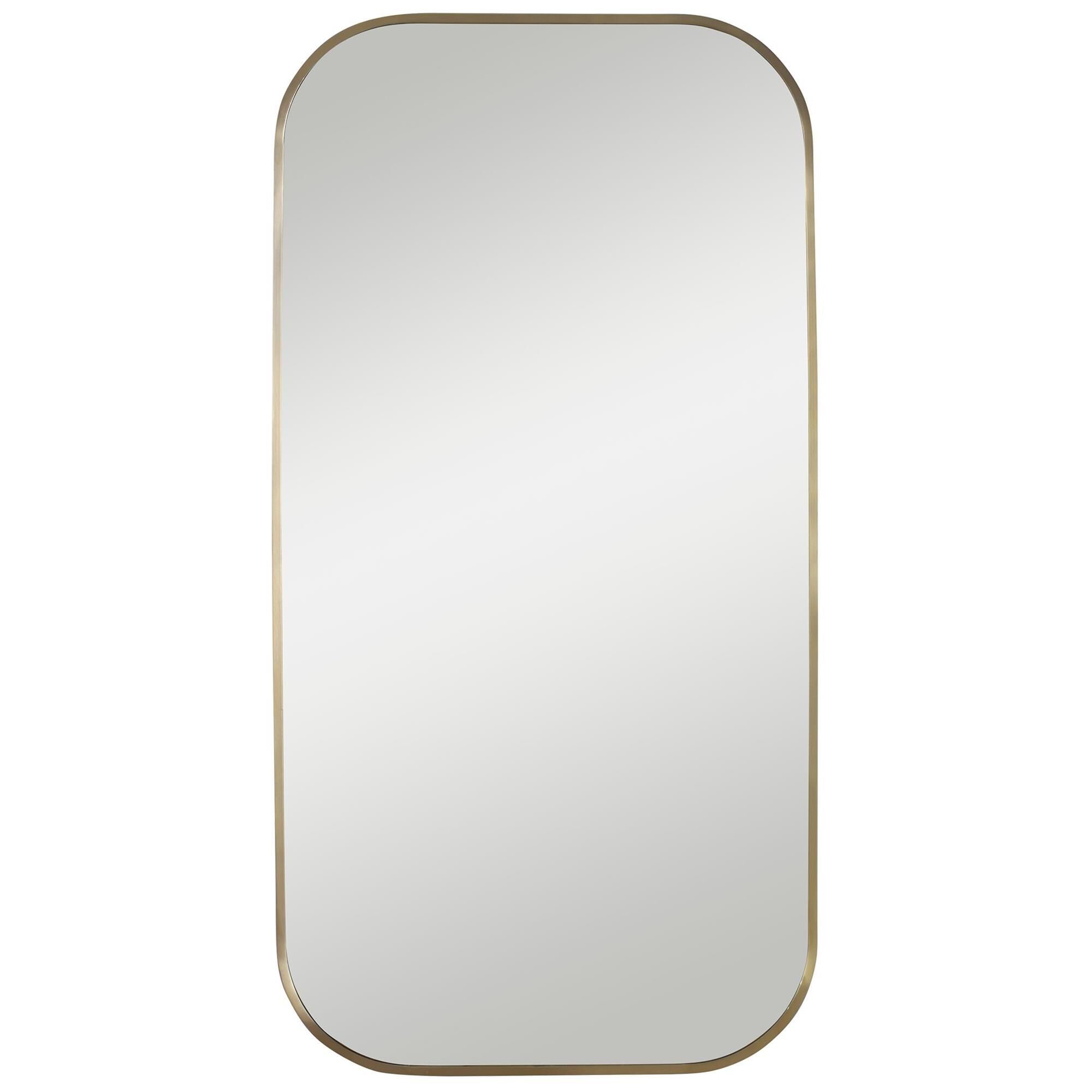 Shown in Simple Yet Stylish, This Mirror Features A Plated Antique Brass Frame With A Sleek, Contemporary Fee finish