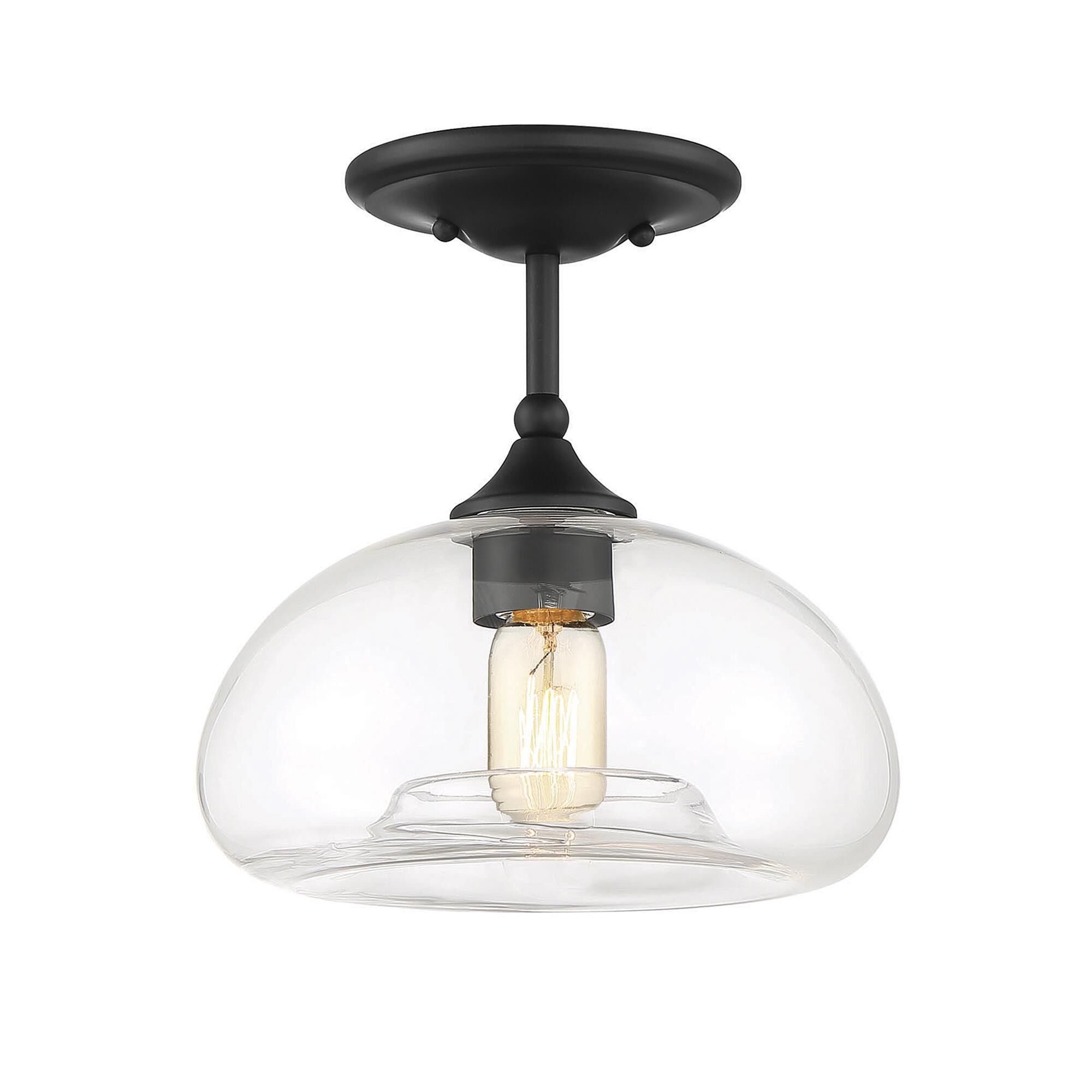 Shown in Matte Black finish and Clear glass