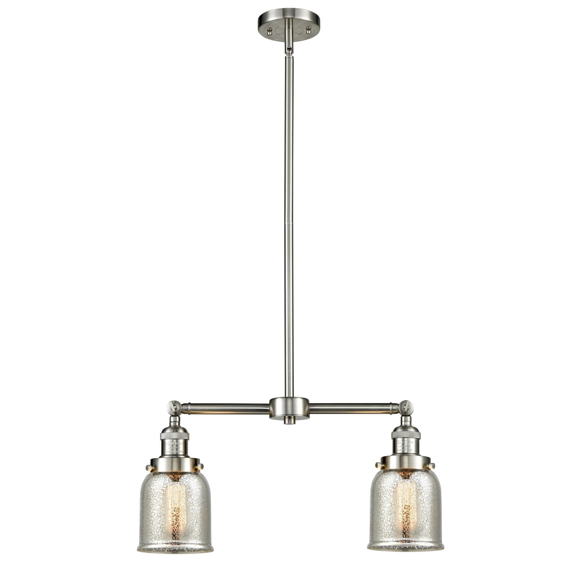 Shown in Brushed Satin Nickel finish and Silver Mercury glass