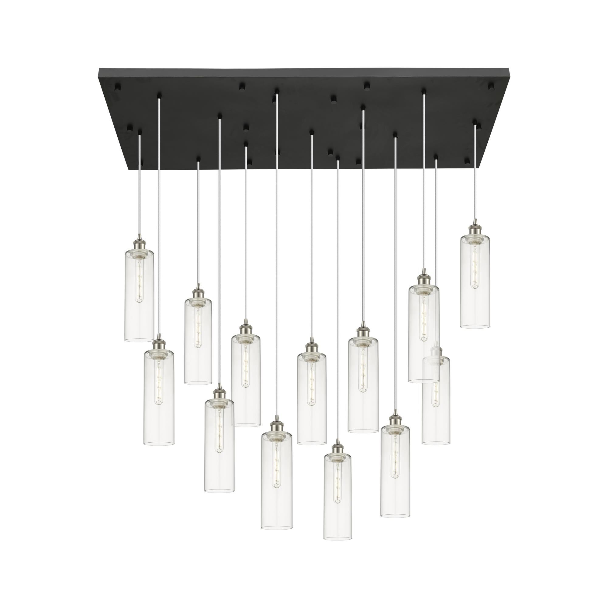 Shown in Satin Nickel finish and Clear shade