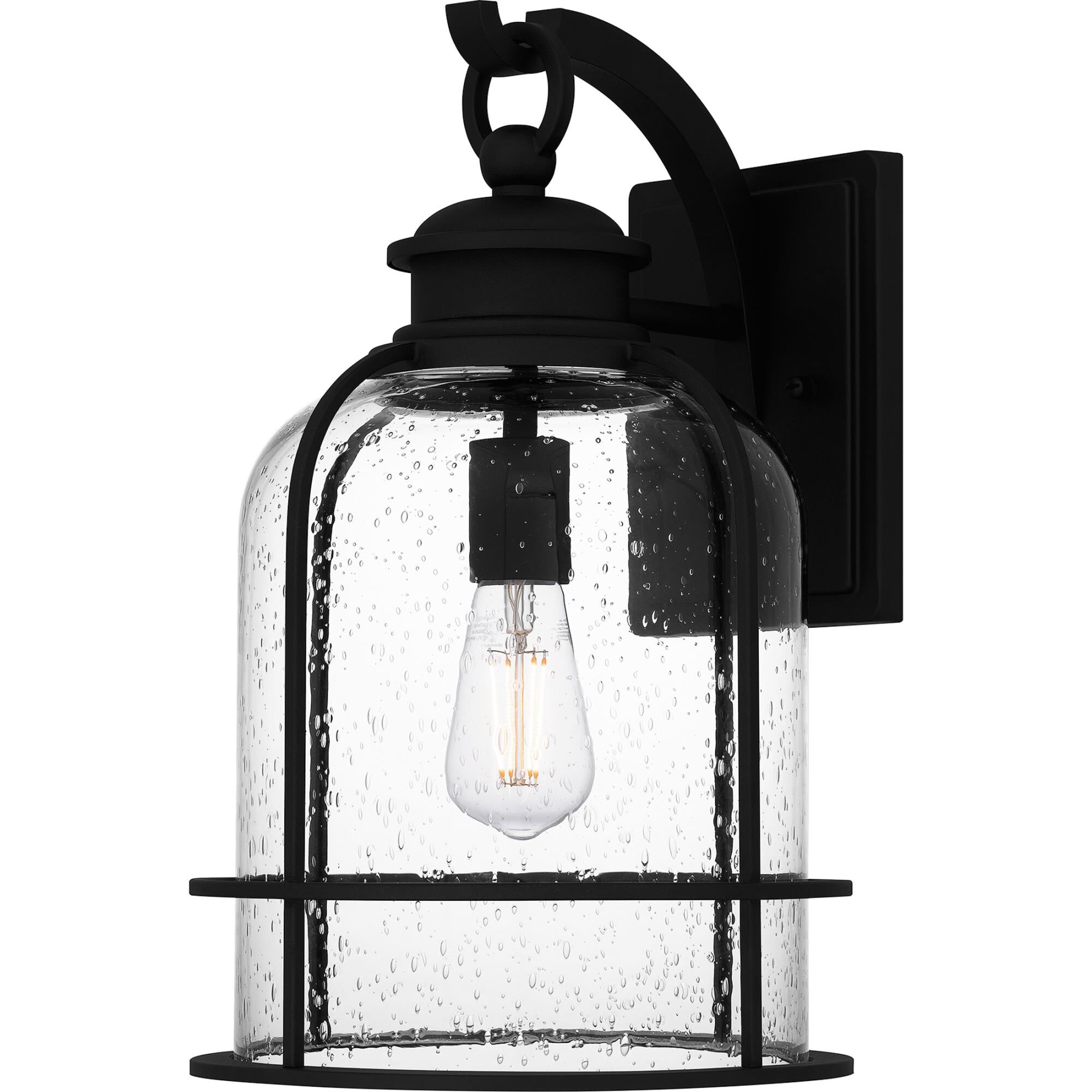 Shown in Earth Black finish and Clear Seedy glass and Clear Seedy Glass shade