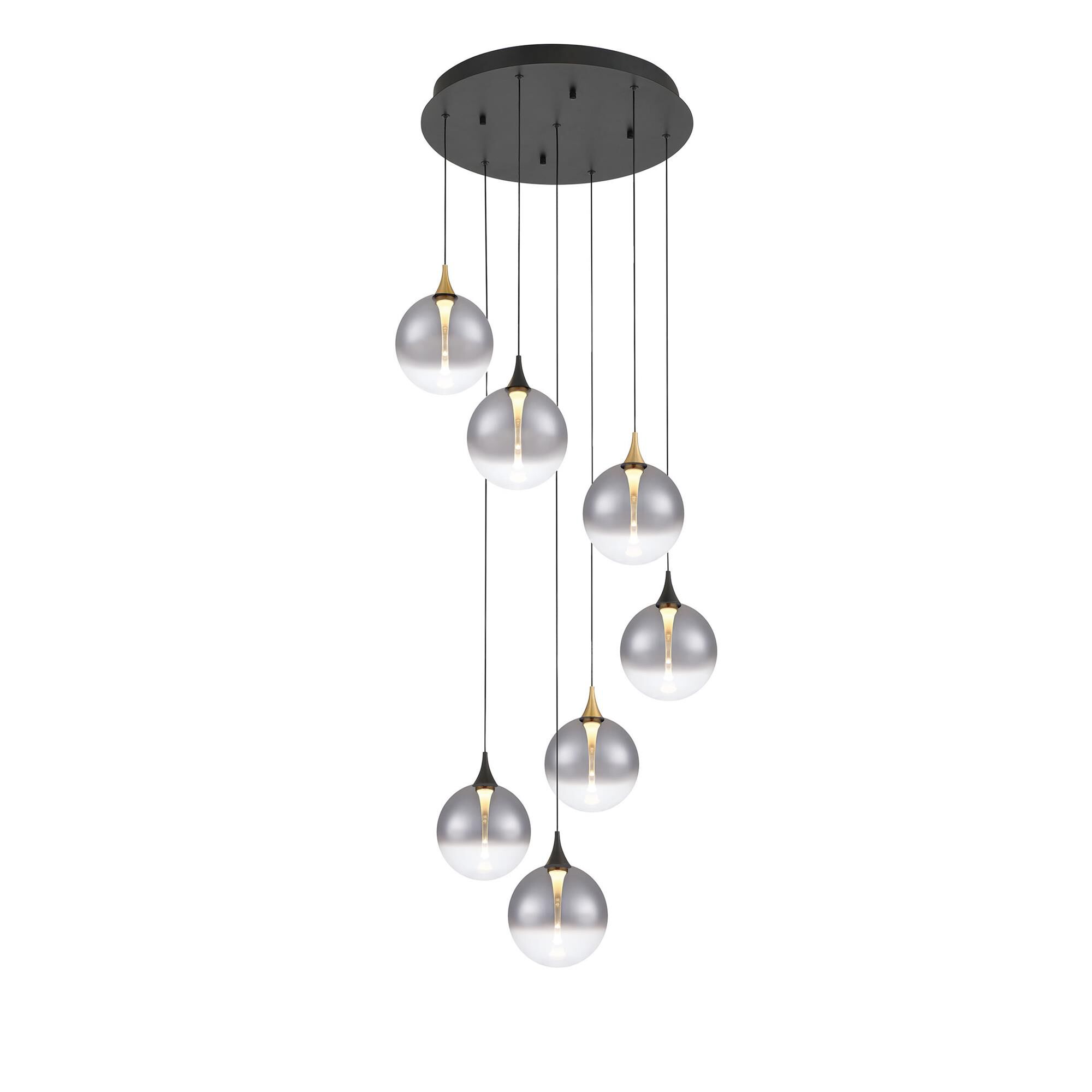 Shown in Gold-Black finish and Smoked glass