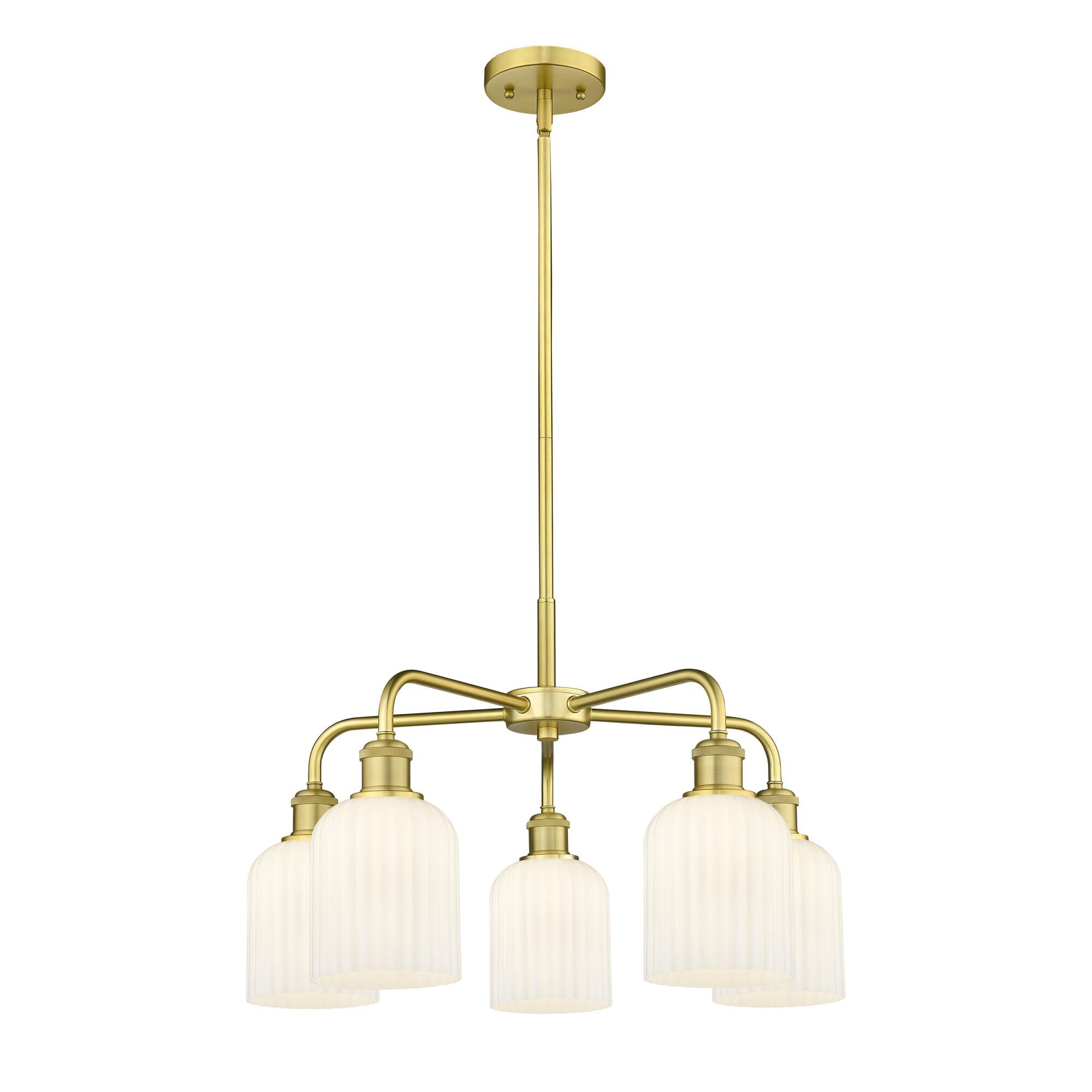 Shown in Satin Gold finish and Gloss White shade