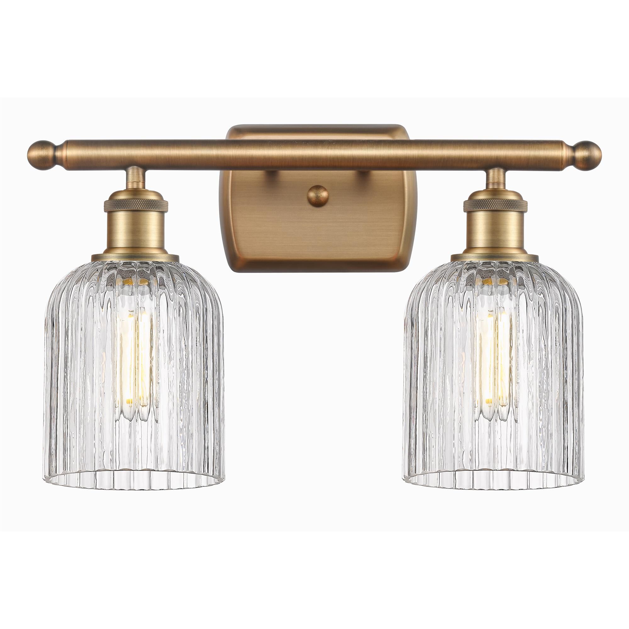 Shown in Brushed Brass finish and Clear glass