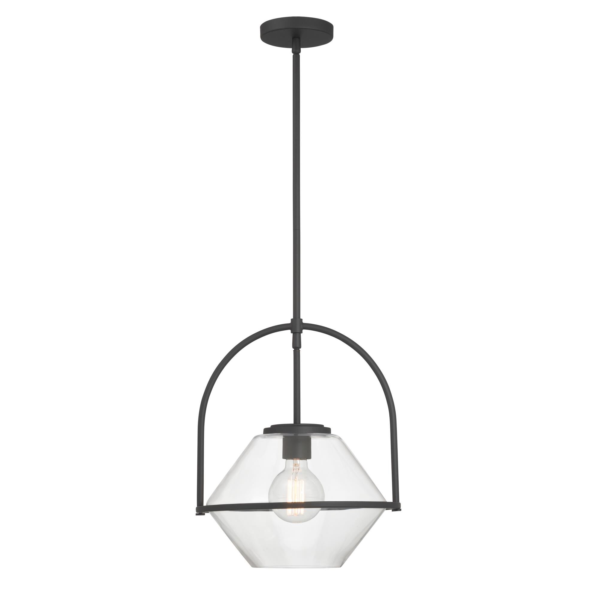 Shown in Dark Matte Black finish and Clear glass