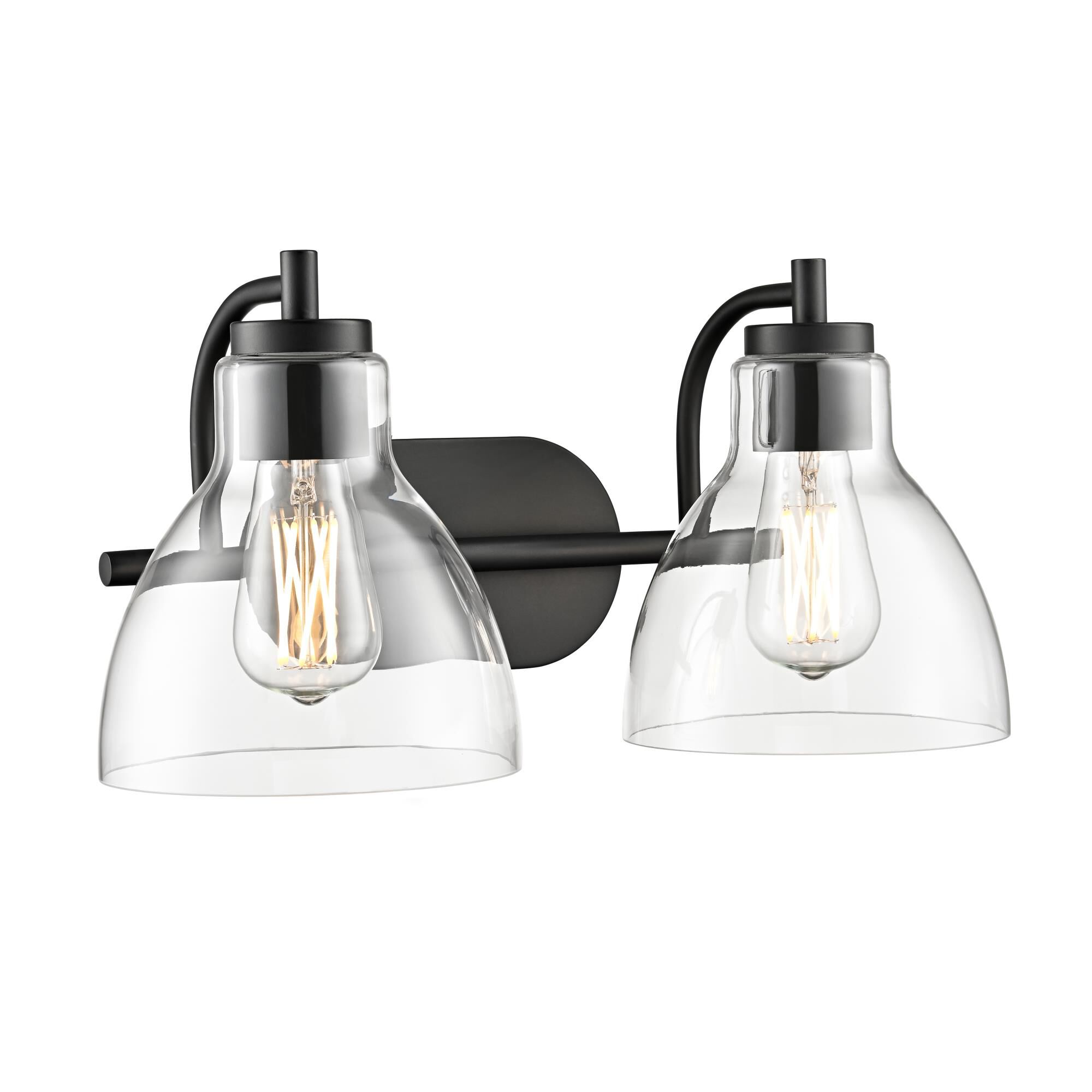 Shown in Matte Black finish and Clear glass