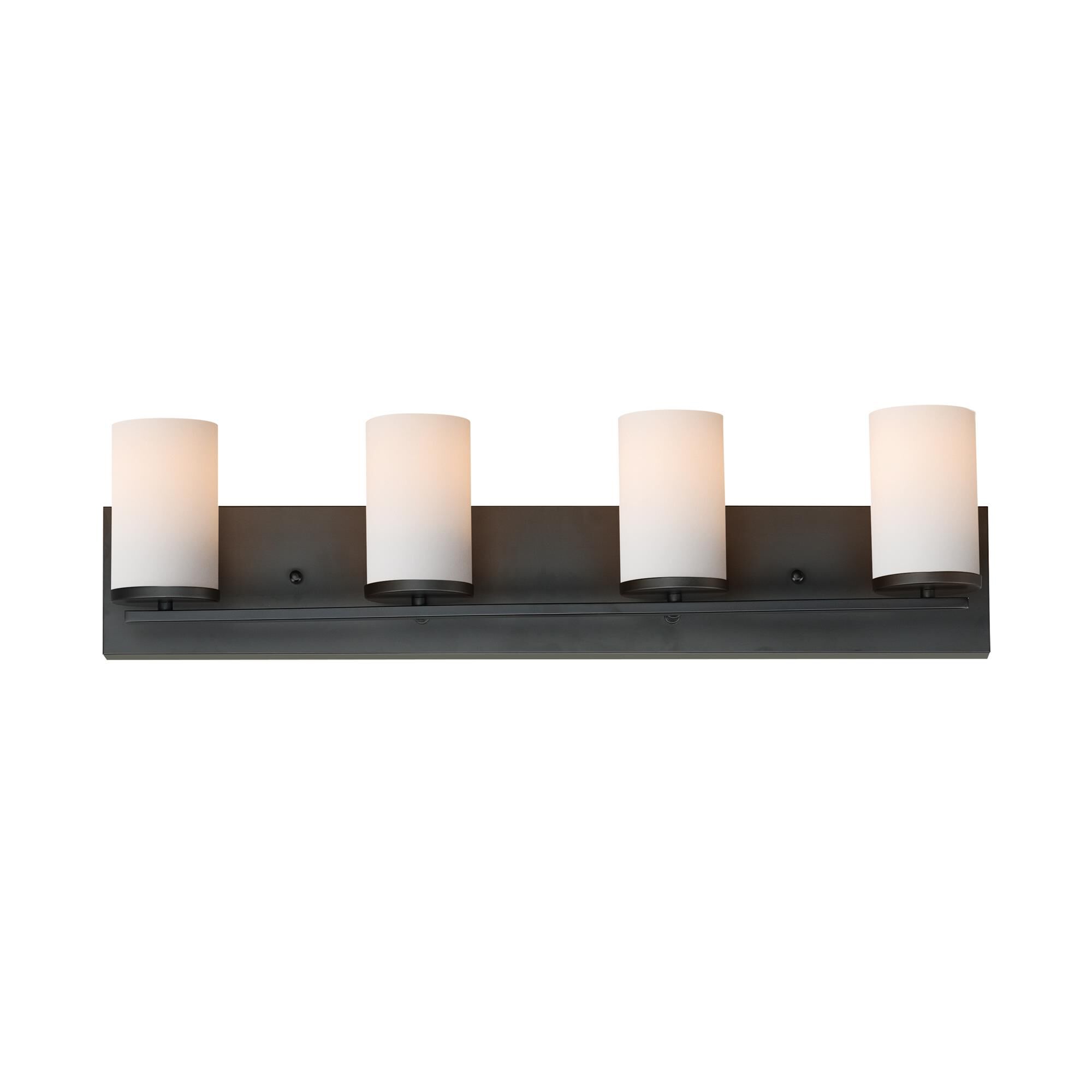 Shown in Black finish and Satin White glass