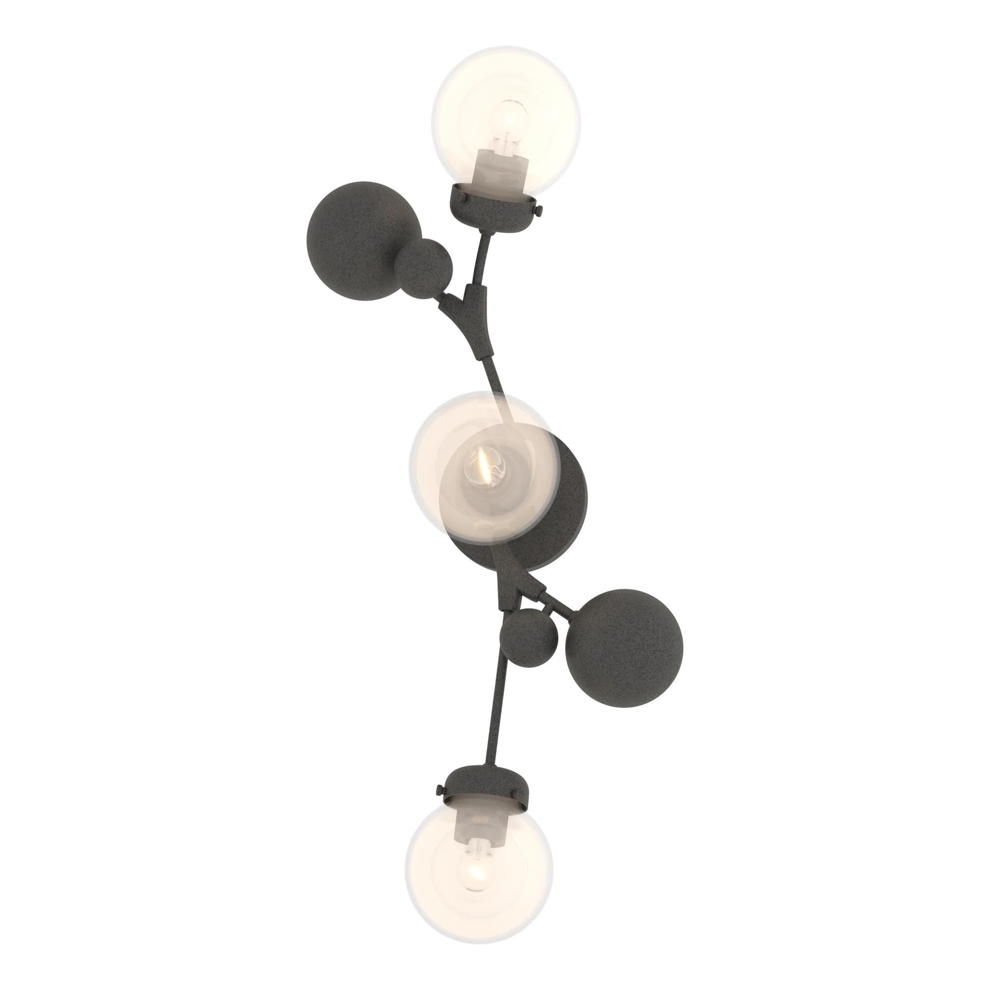 Shown in Natural Iron finish and Opaline glass
