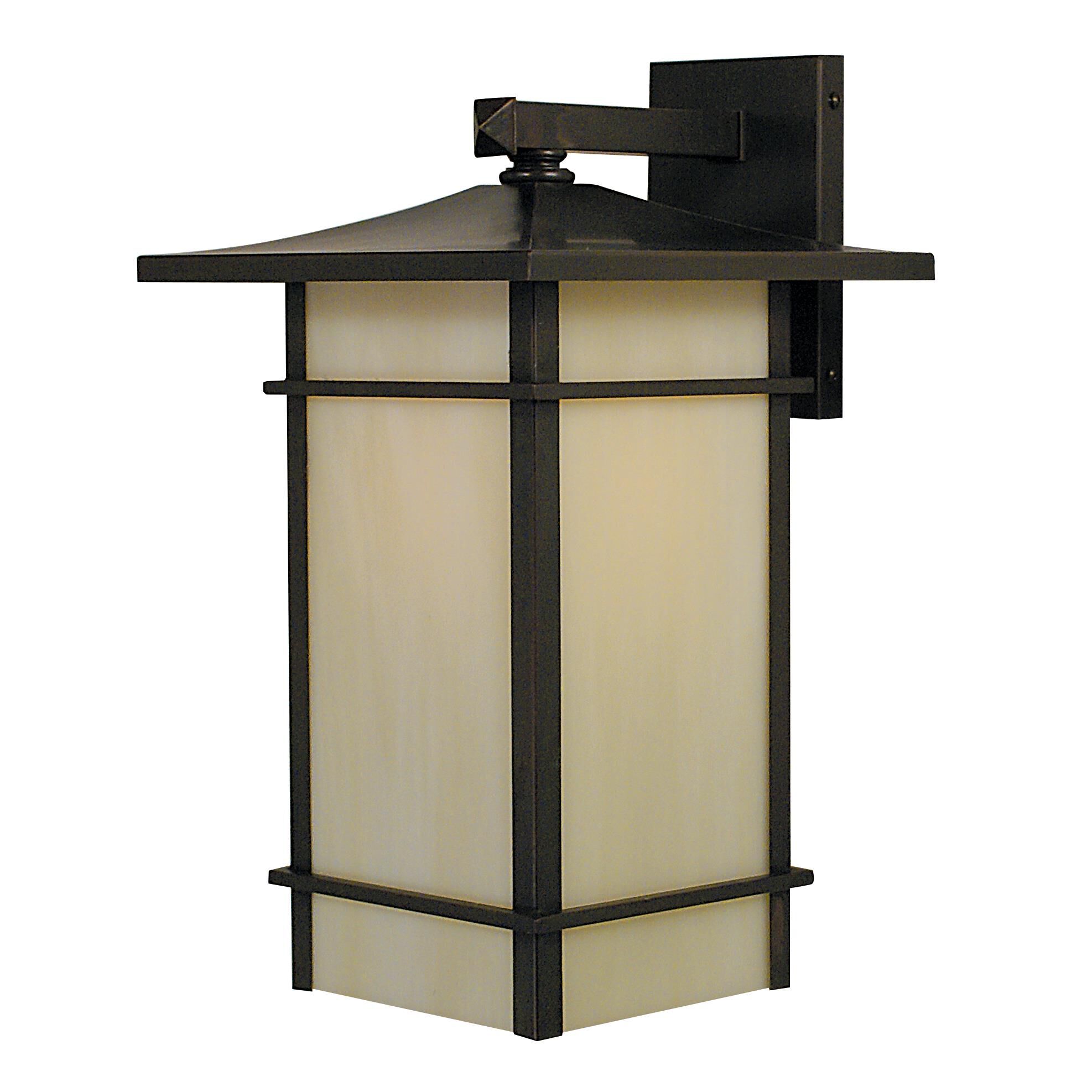 Shown in Bronze finish and Off White glass