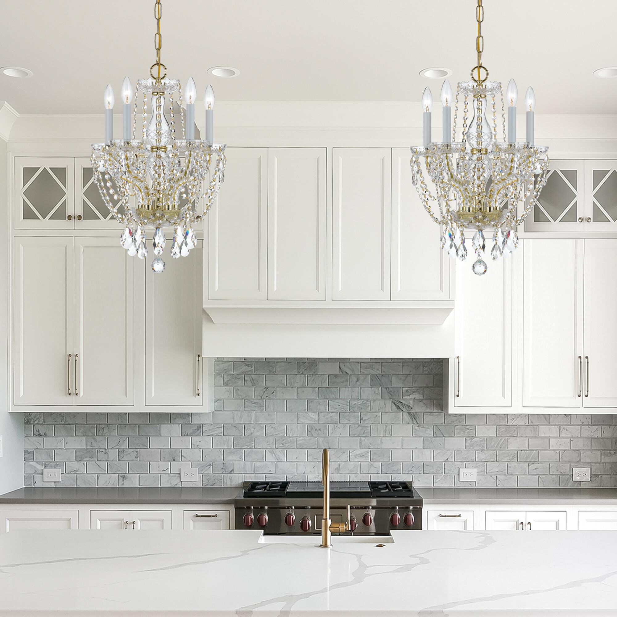 Shown in Polished Brass finish and Clear Hand Cut crystal