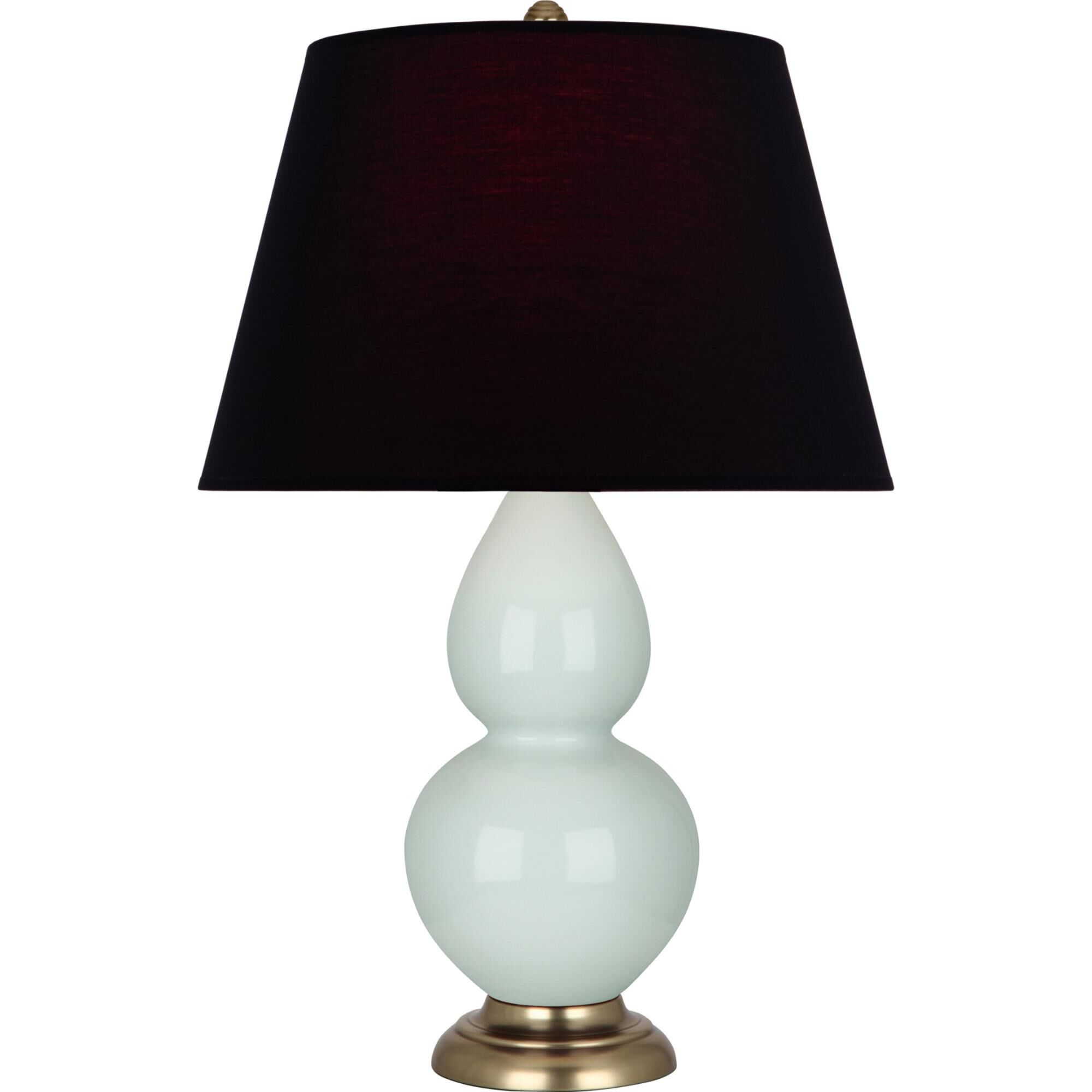 Shown in Celadon finish and Ink Black with Rose Red Lining shade and Antique Brass accent