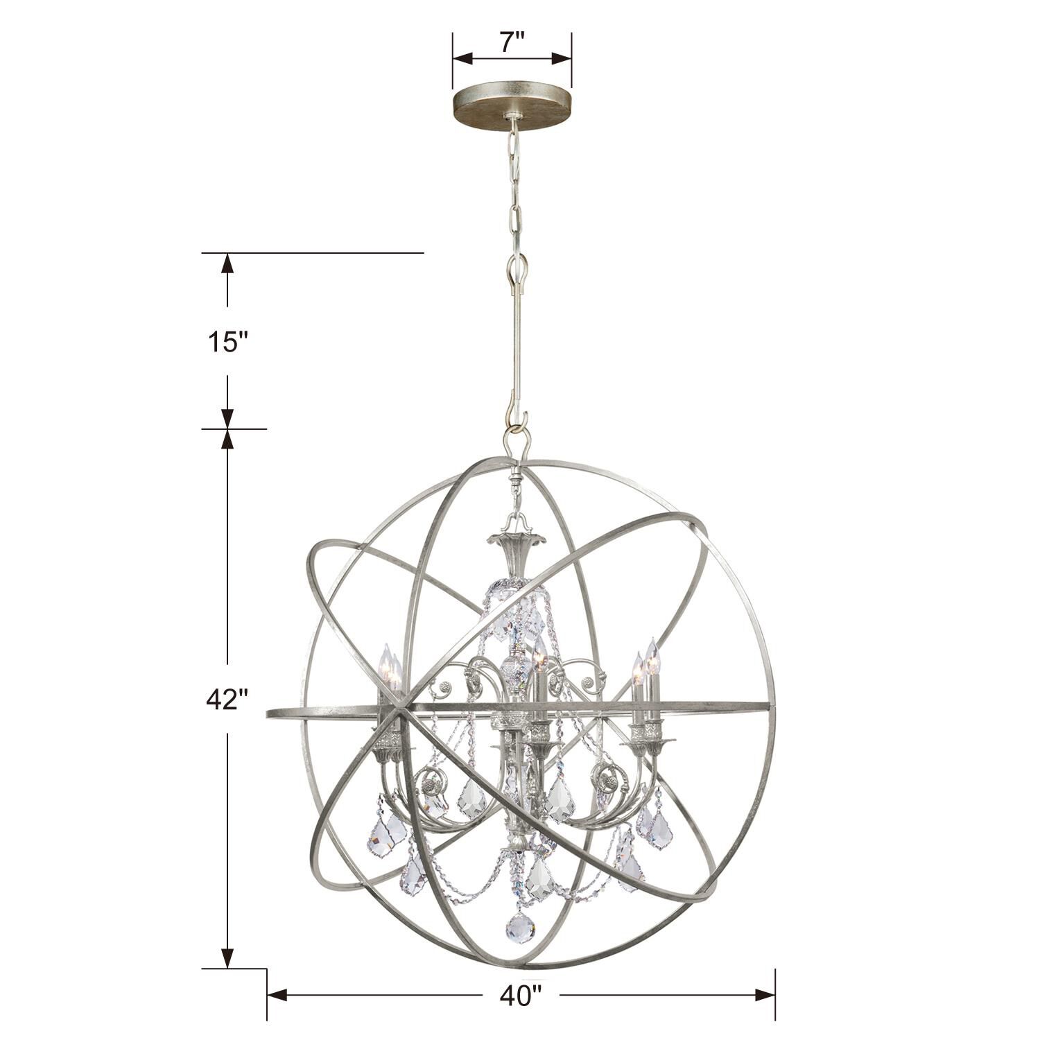 Solaris 40 Inch 6 Light Chandelier by Crystorama