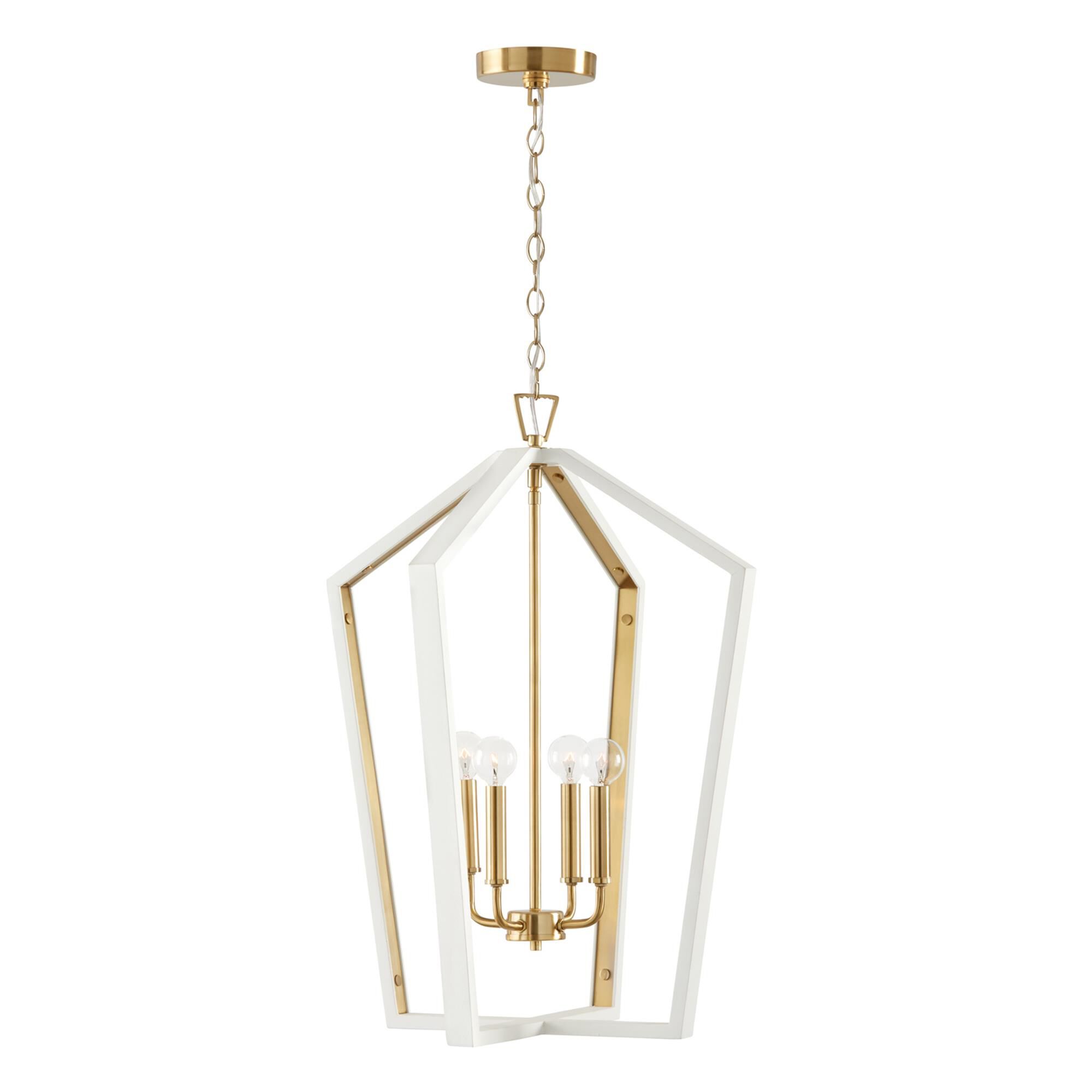 Shown in Flat White and Matte Brass finish