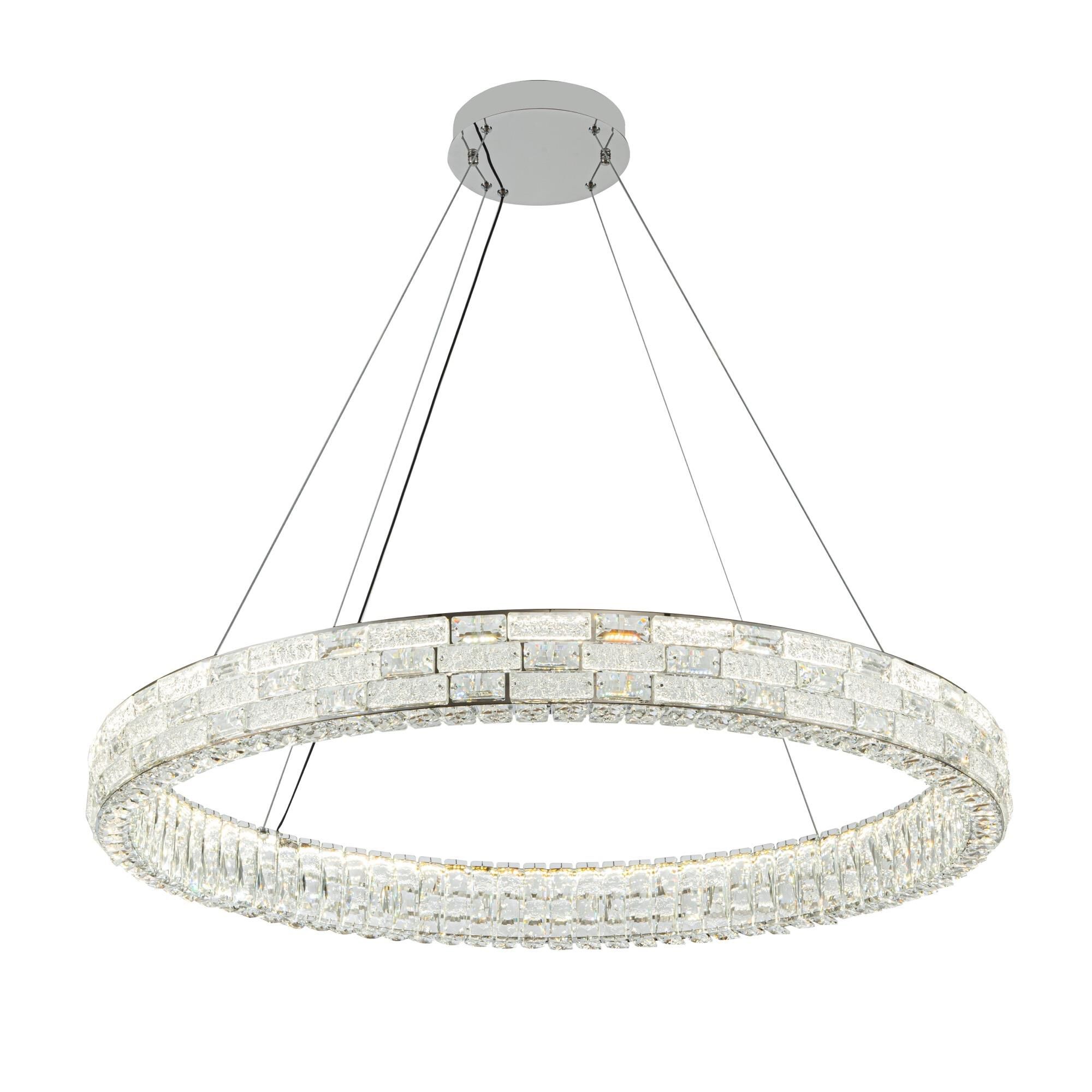 Shown in Chrome finish and Crystal glass