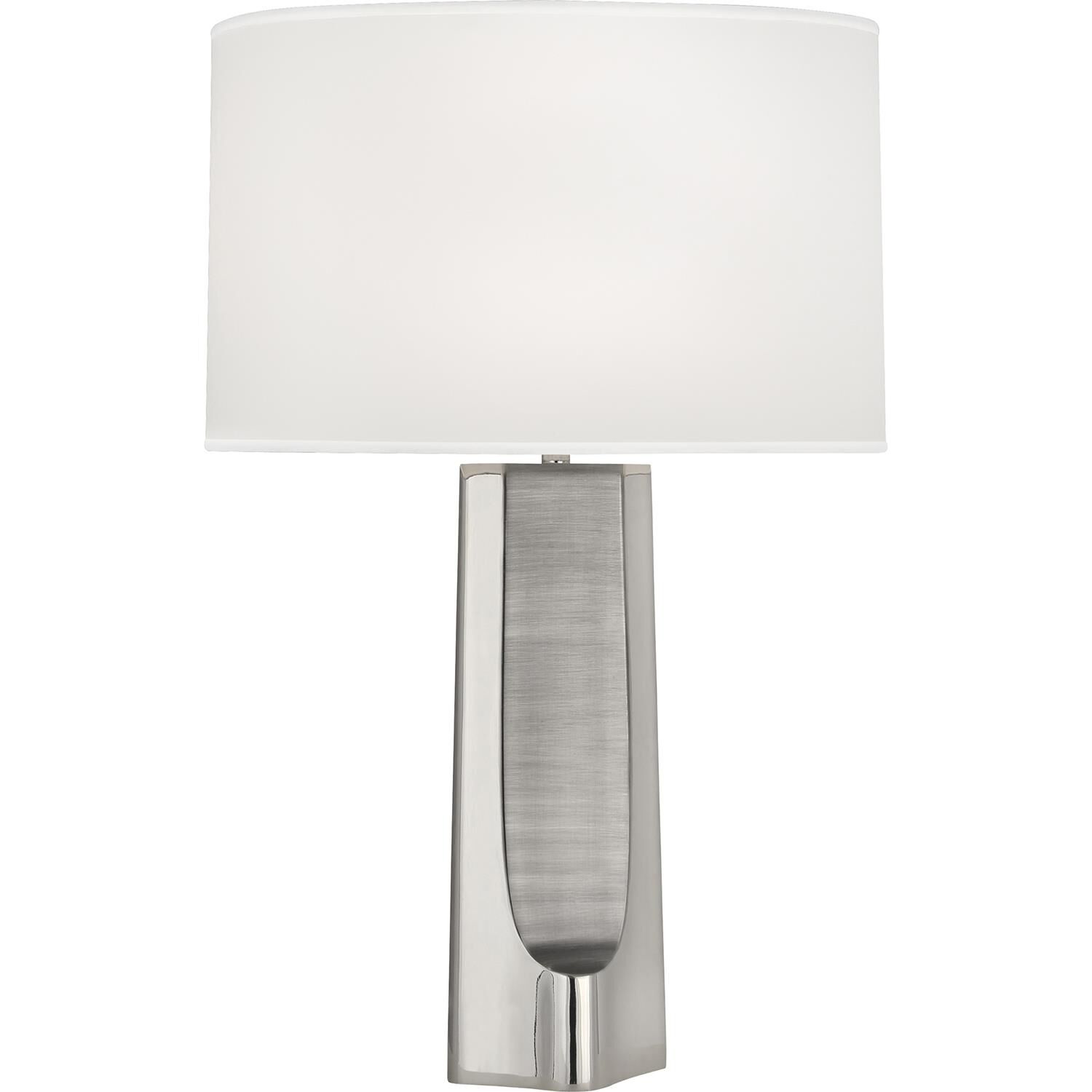 Shown in Polished Nickel  With Matte Nickel Accents finish and White Oval Organza shade