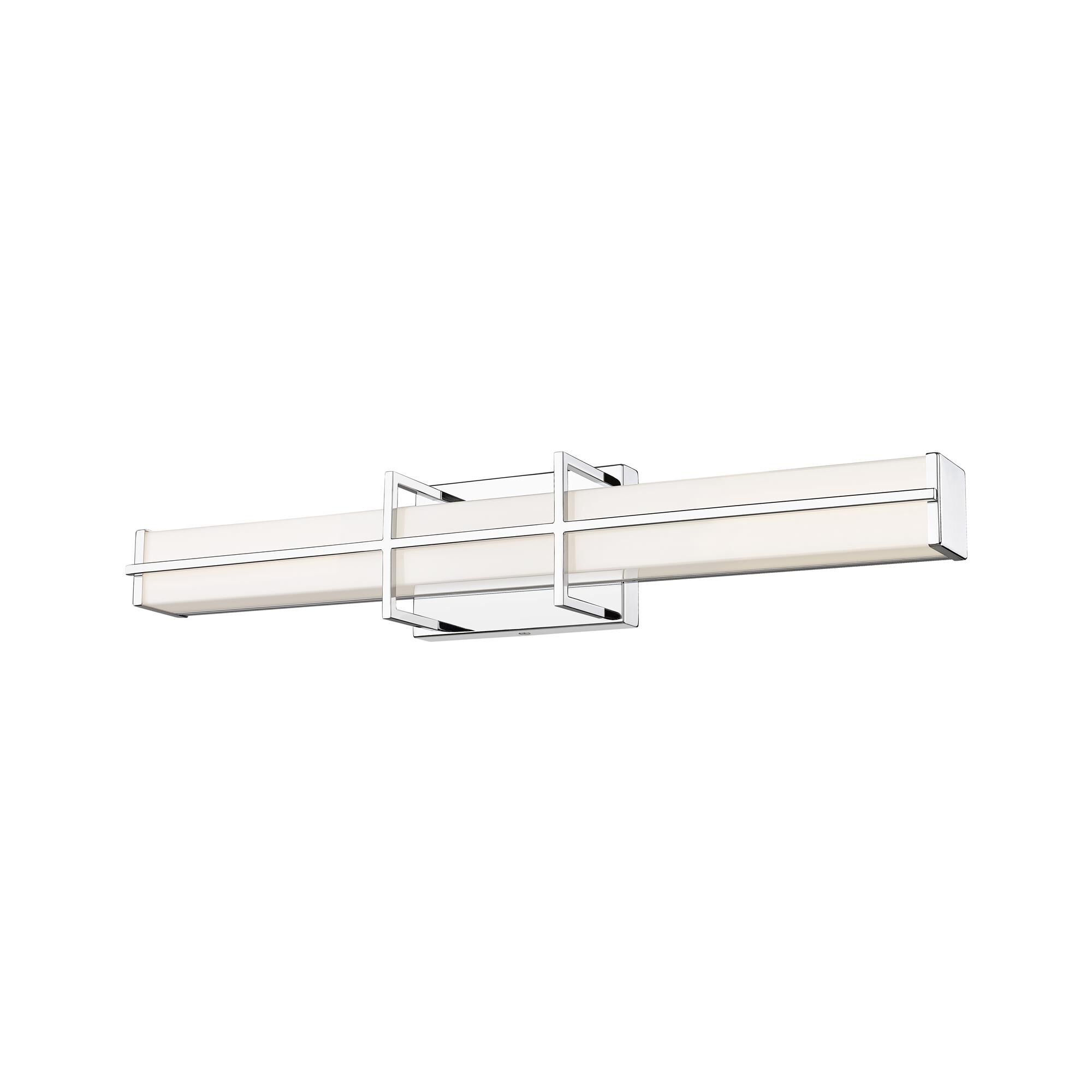 Shown in Chrome finish and Frosted glass and Frosted shade