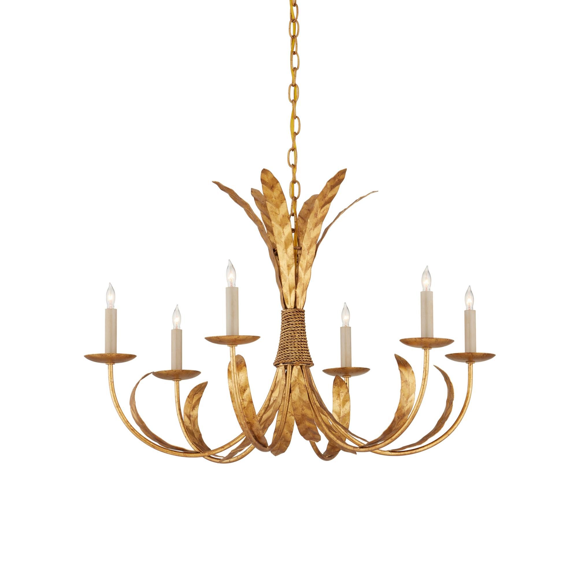 Bette 33 Inch 6 Light Chandelier by Currey and Company