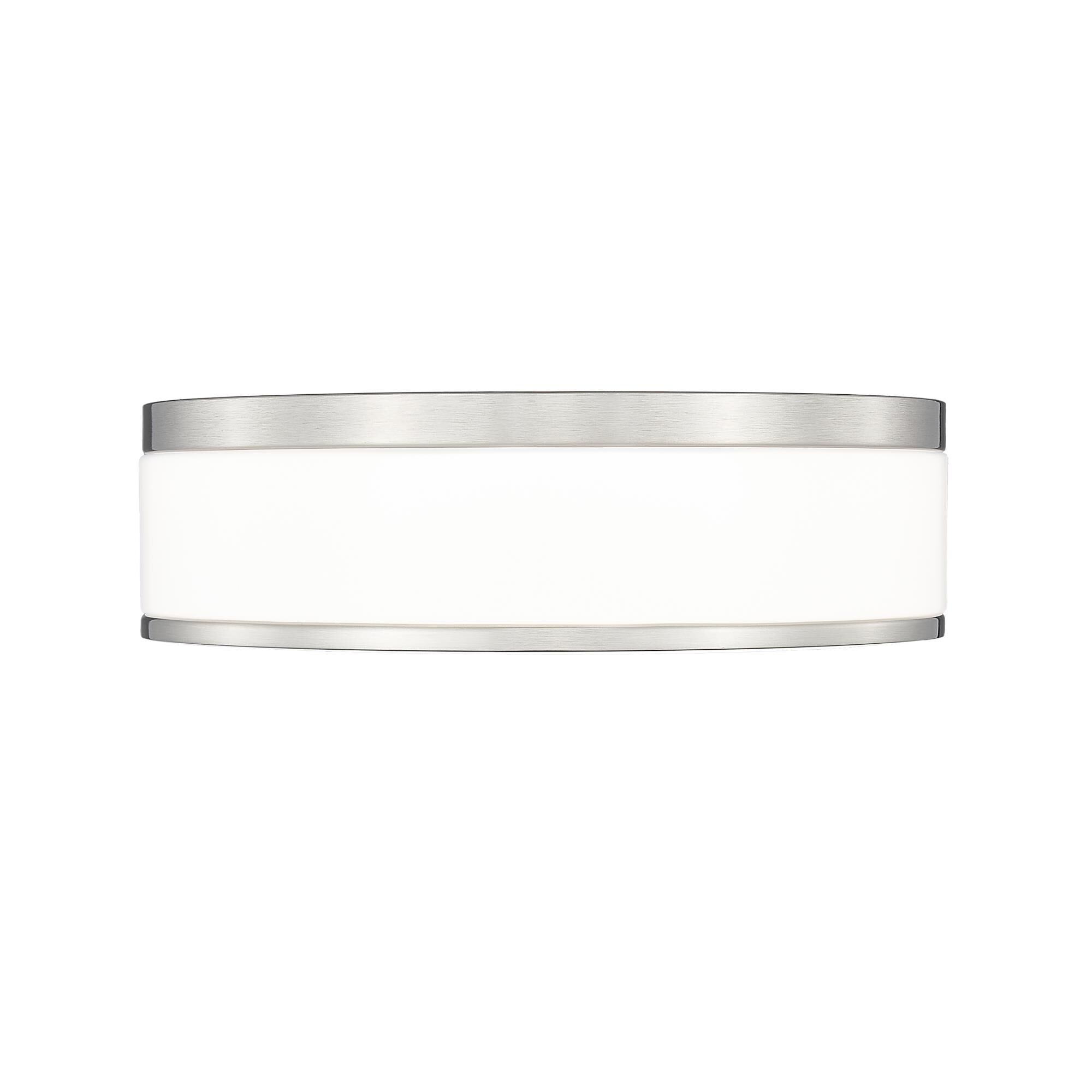 Shown in Brushed Nickel finish and Frosted glass and Frosted shade