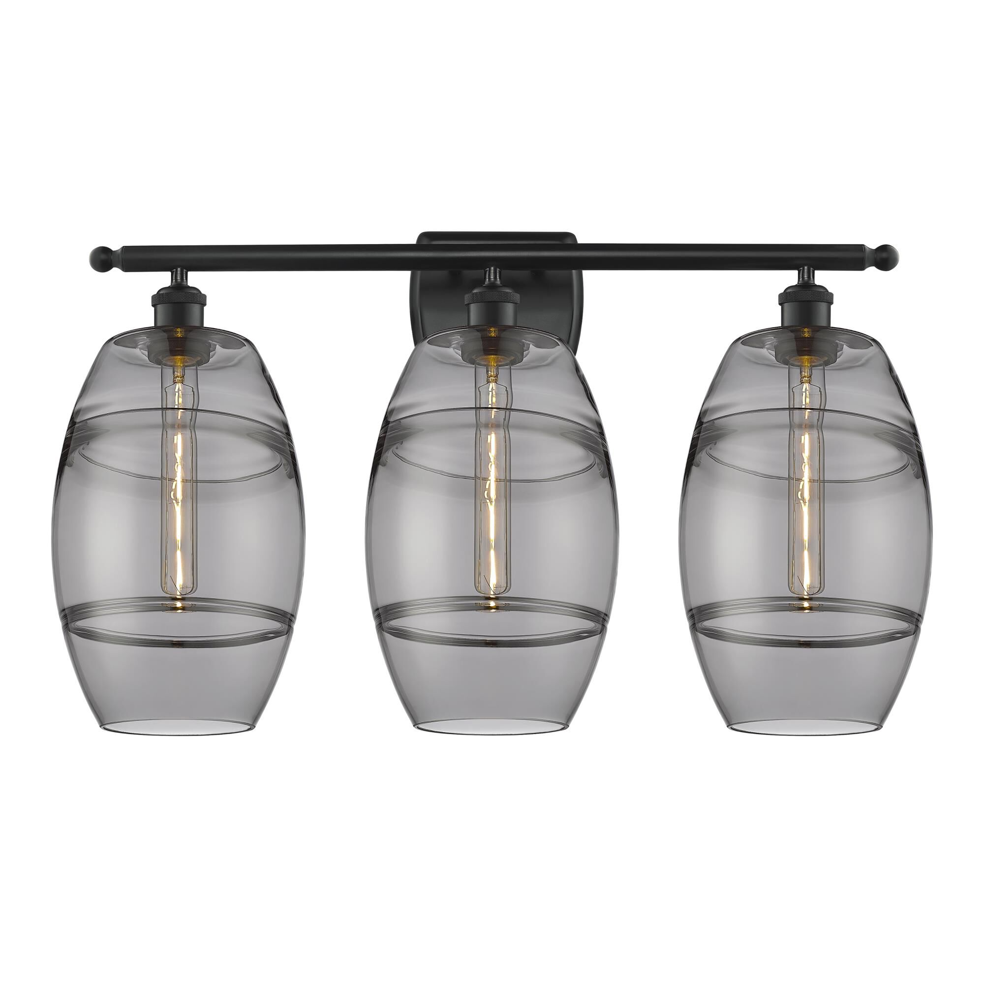 Shown in Matte Black finish and Light Smoke glass