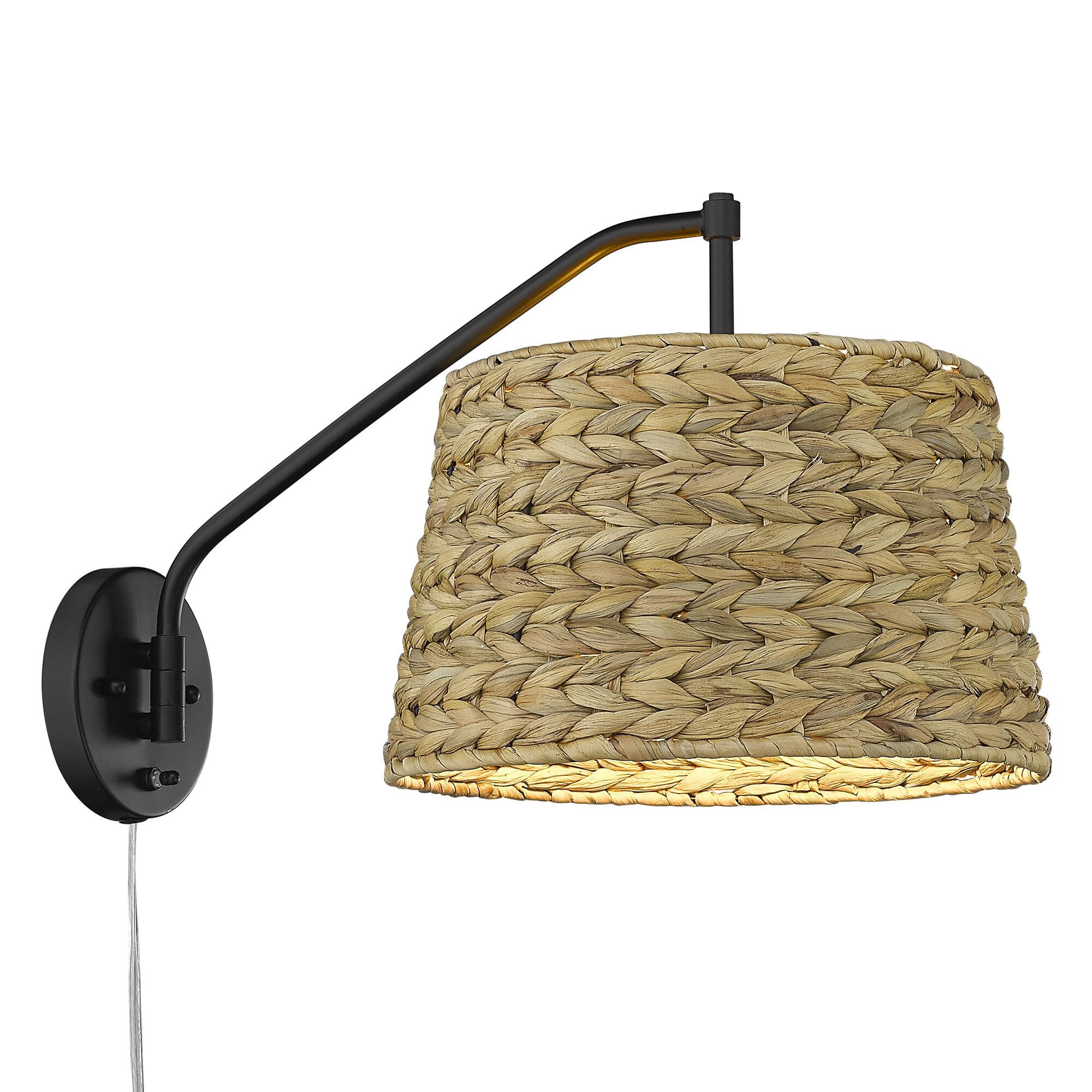 Shown in Matte Black finish and Woven Sweet Grass shade