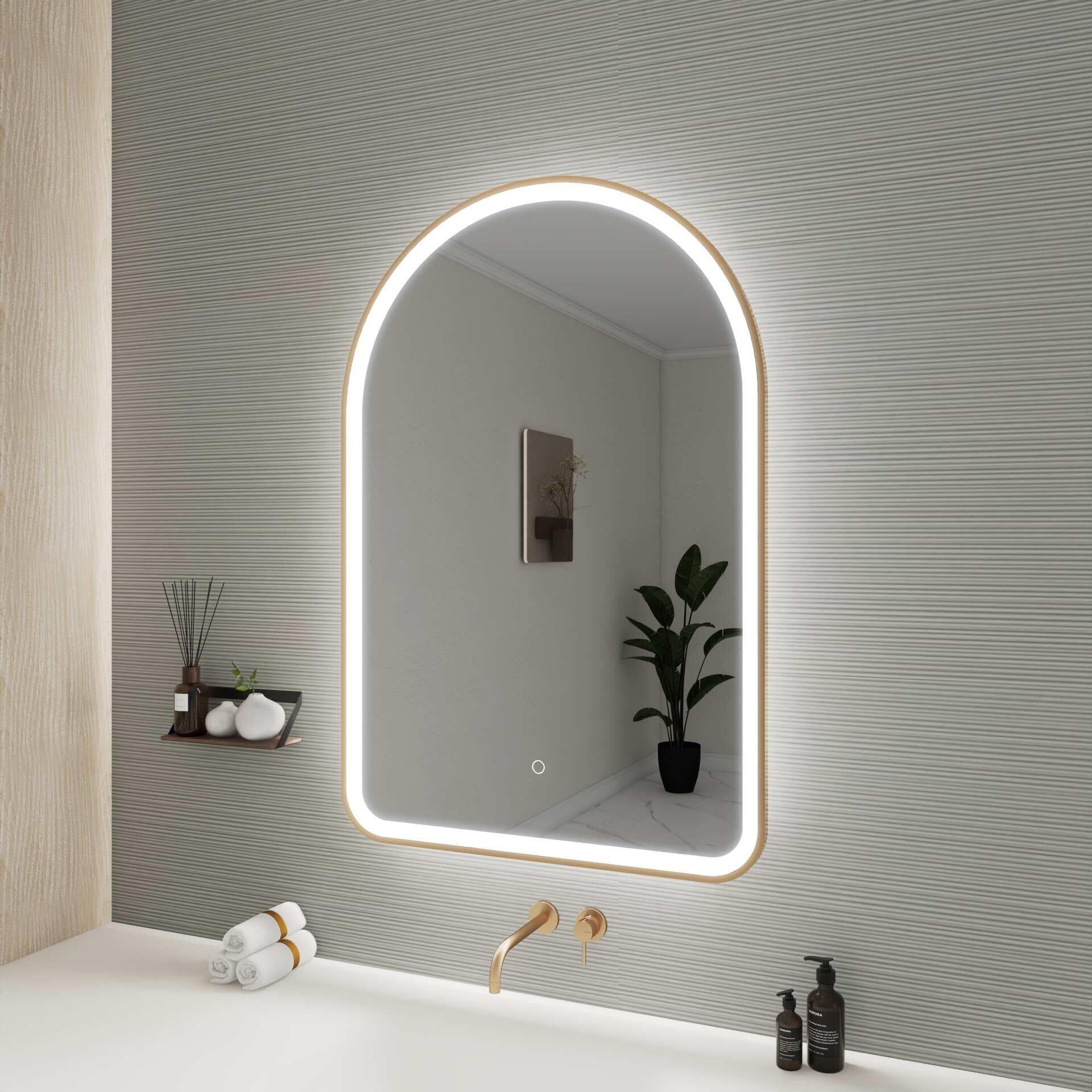 Harmoni 40 Inch Arched LED Lighted Mirror by Elegant Decor
