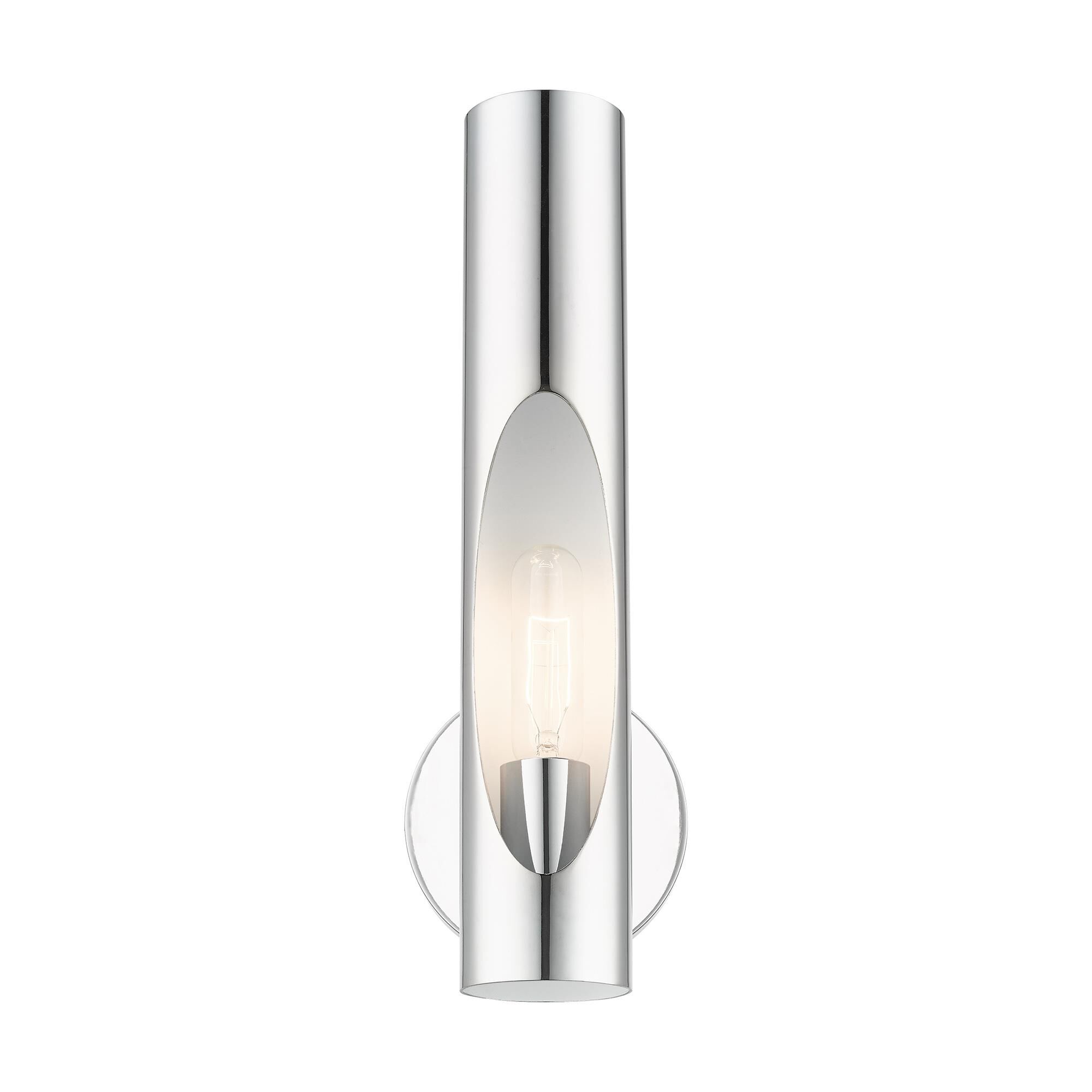 Shown in Polished Chrome finish and Hand Welded Polished Chrome  With Shiny White Finish Inside shade