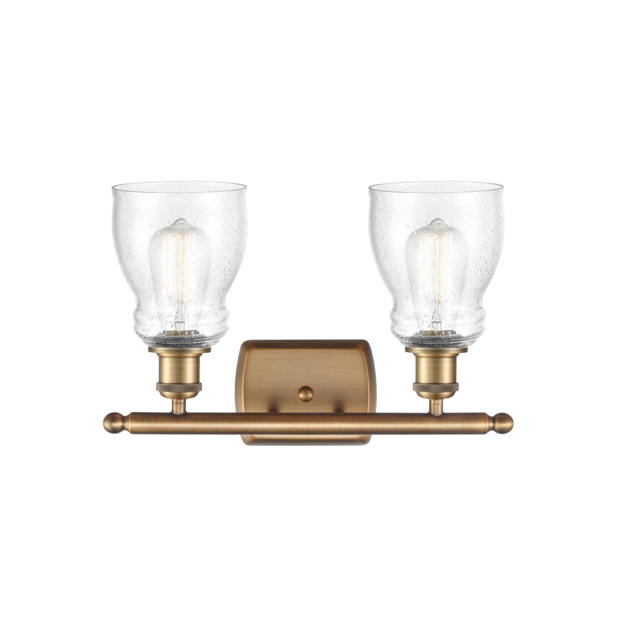 Shown in Brushed Brass finish and Seeded glass