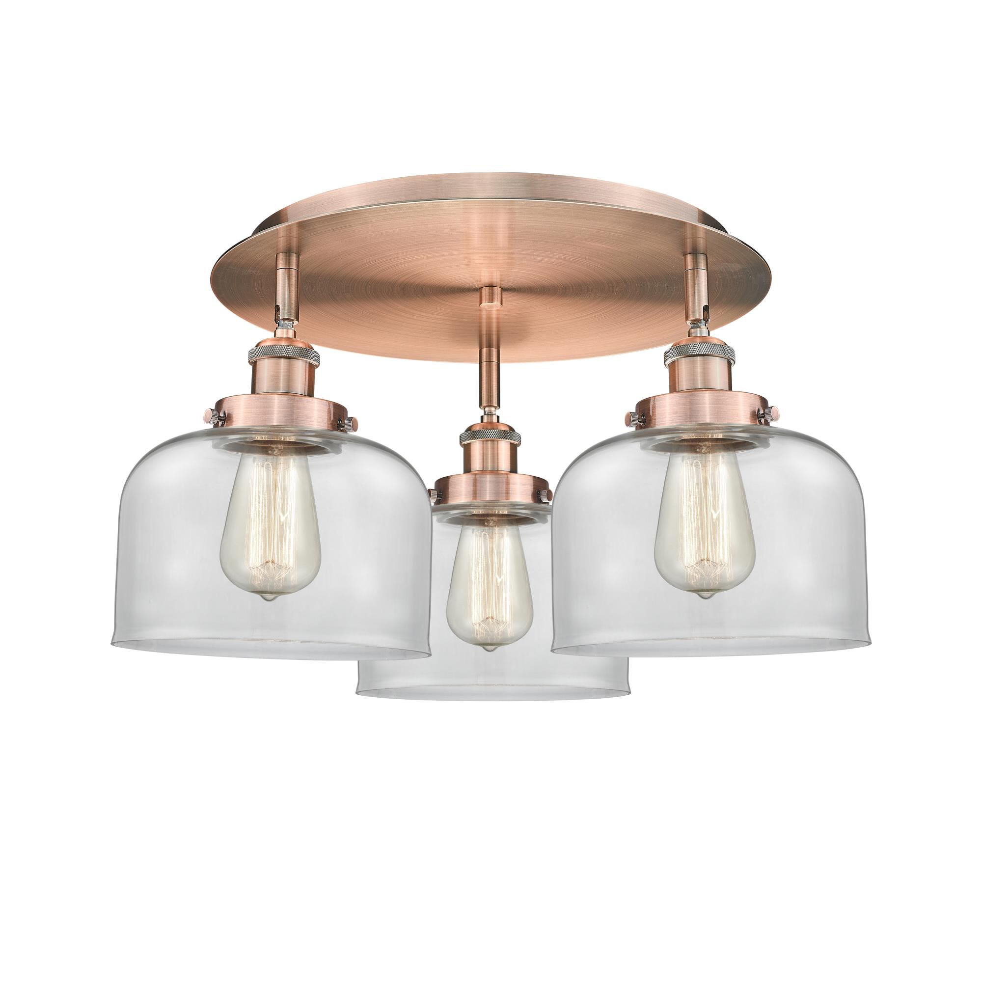 Shown in Antique Copper finish and Clear glass