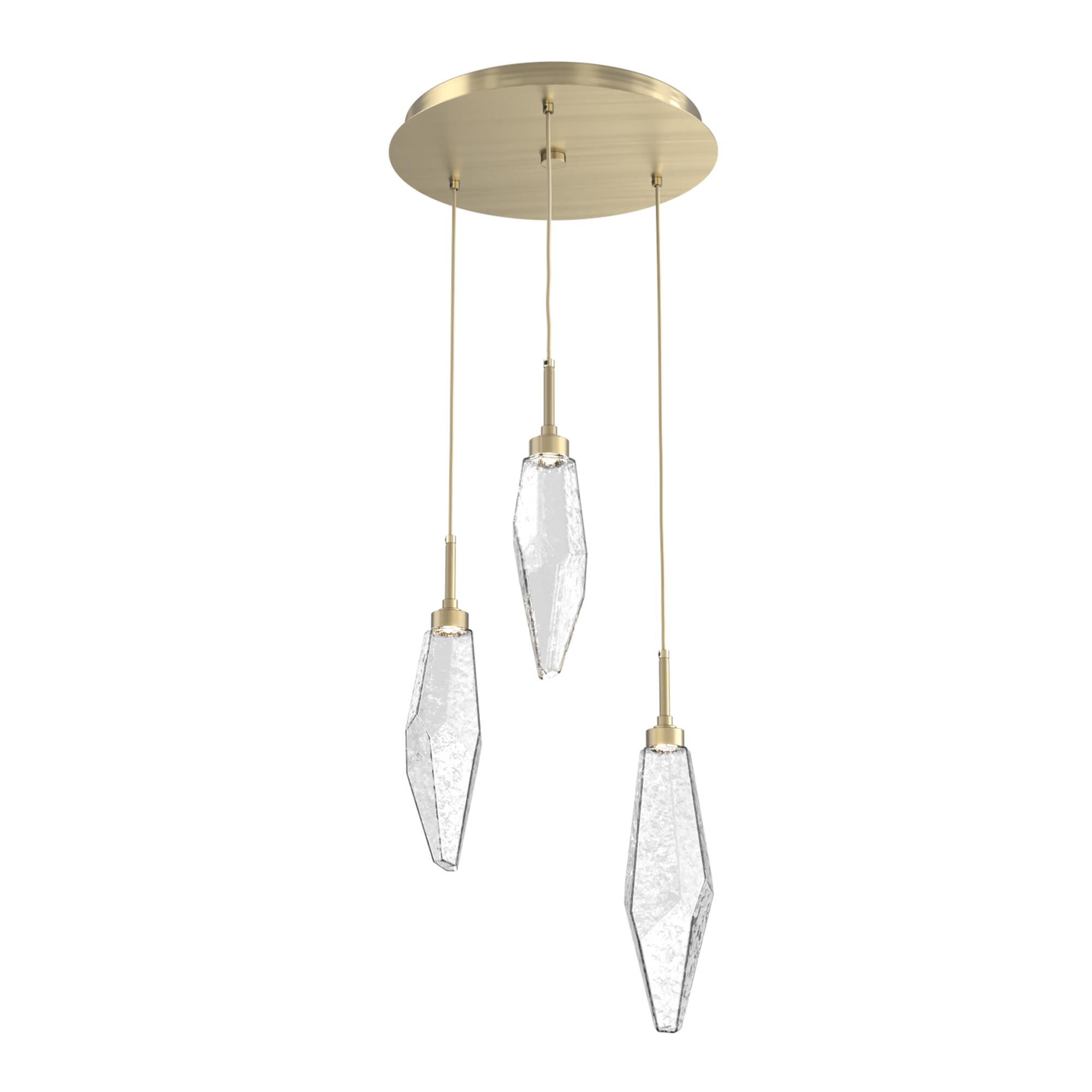Shown in Novel Brass finish and Chilled Clear glass